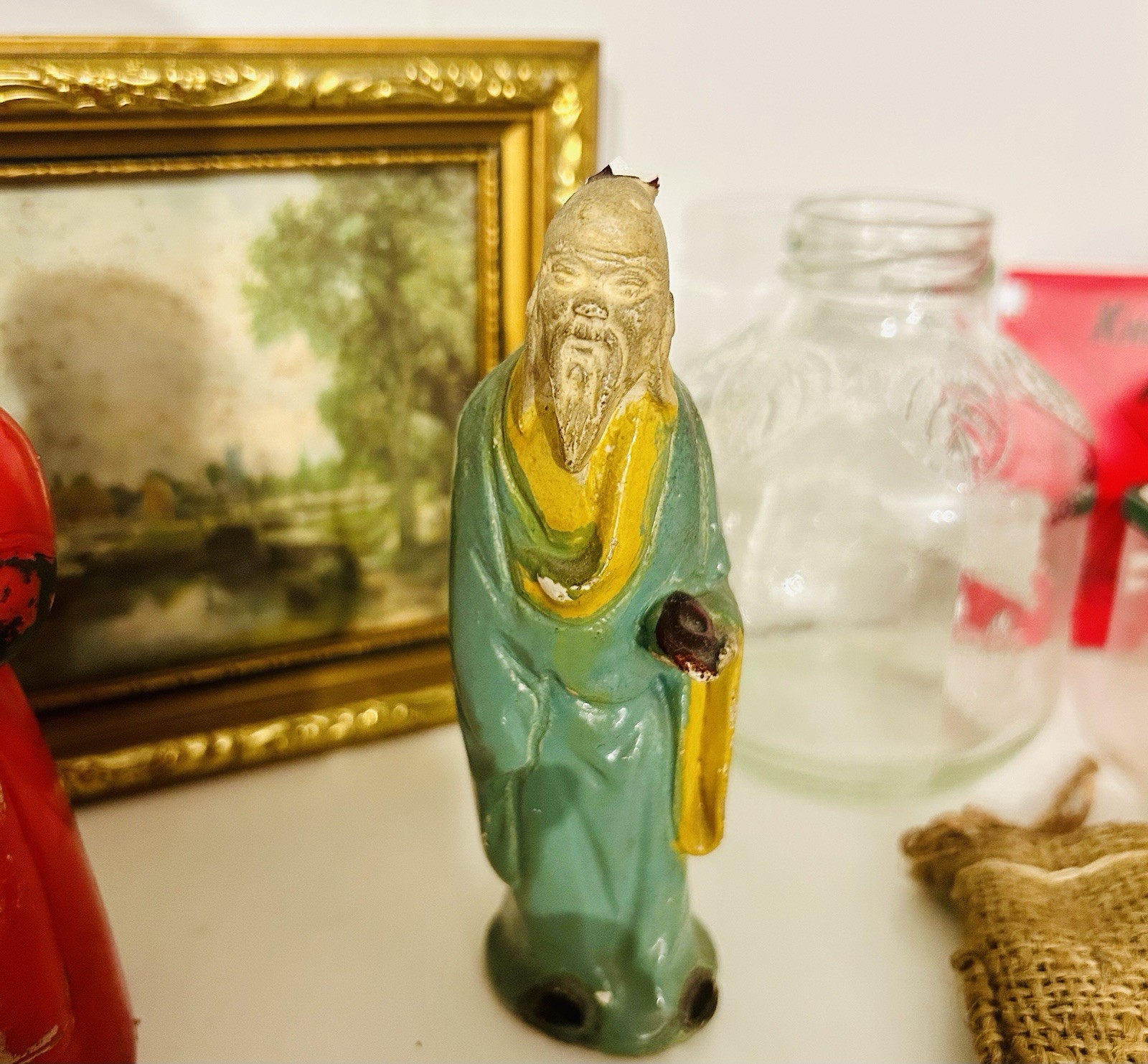 Antique VTG Junk Drawer Lot-Nippon-F&F-Pot Metal-Ephemera-LEFTON-Asian Figurine-