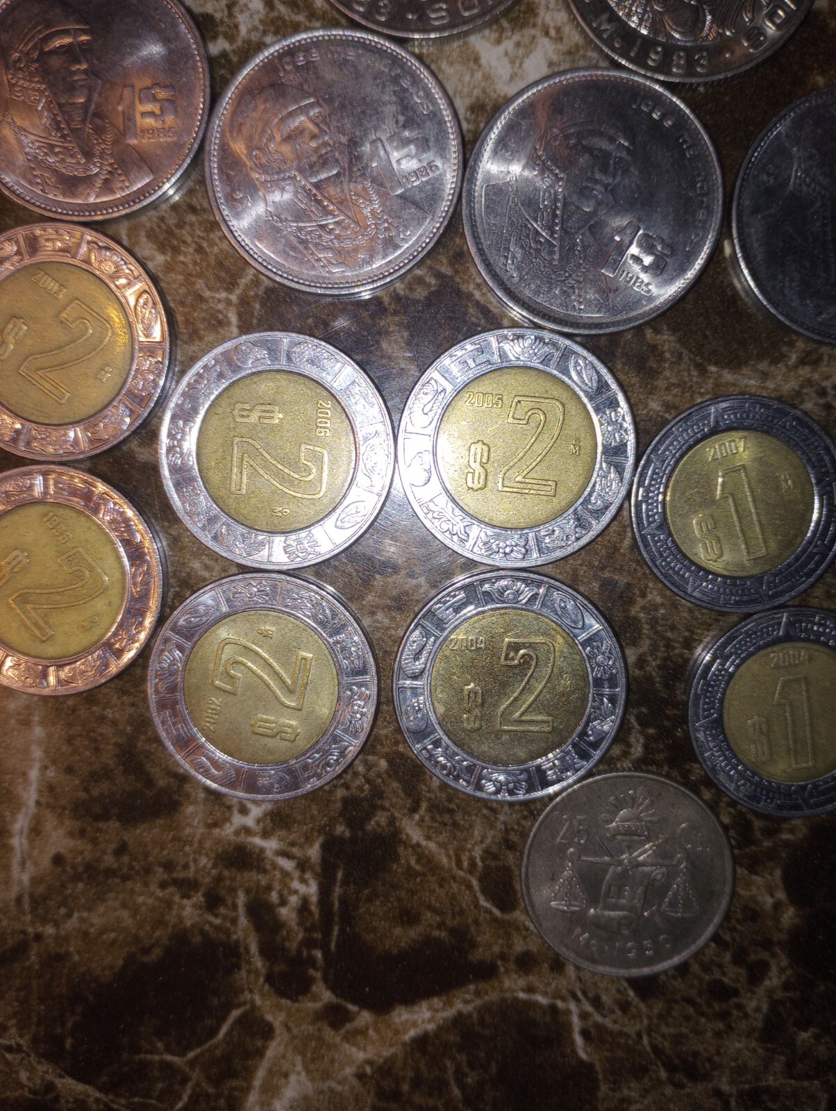 MEXICO Pesos Lot CINCUENTA CENTAVOS 26 vintage Coins Mexican 1980s-00s 1950 25 C