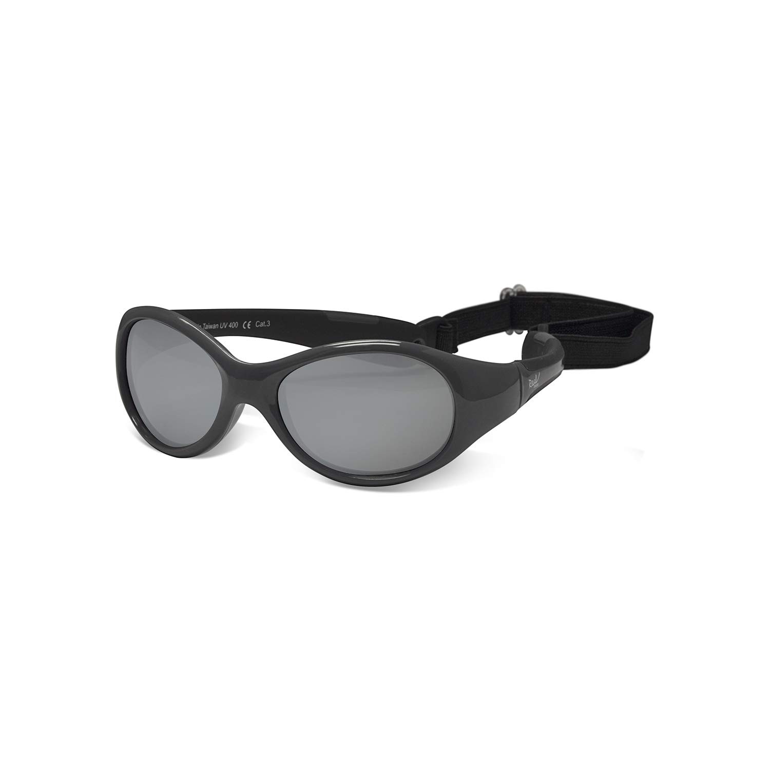 REAL SHADES Unbreakable Kids Sunglasses UV Protection, Graphite/Black, Ages 4+