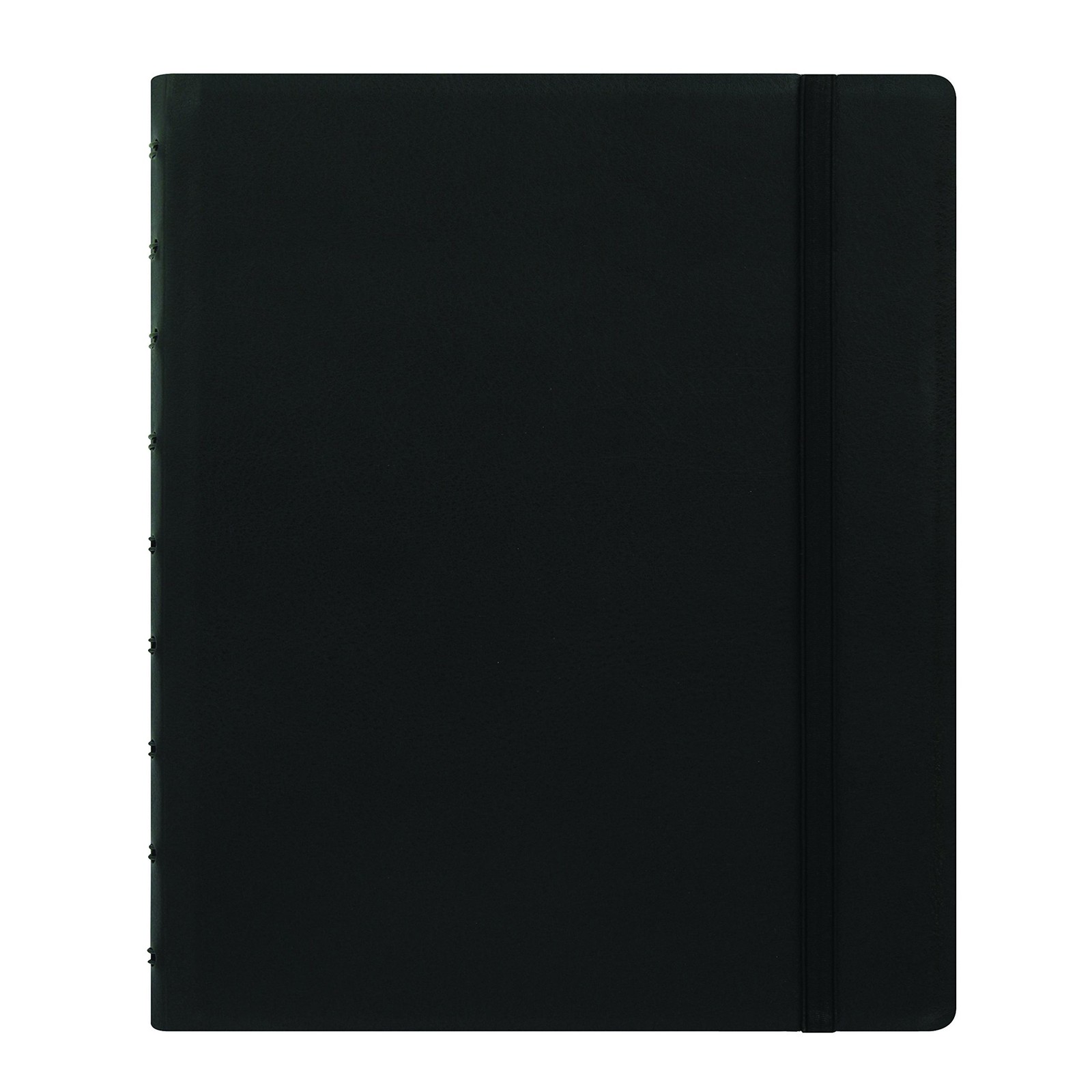 Filofax Classic Refillable Notebook Black 9.25×7.25 Leather-Look Elastic Closure