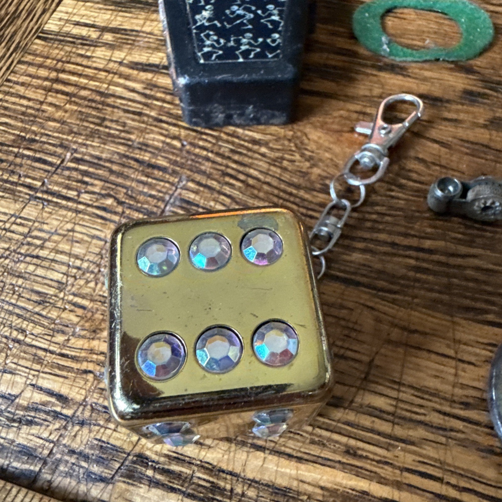 Junk Drawer Lot Vintage 69 Keychain Dice Zippo Flints Parts Vietnam Pin Coffin