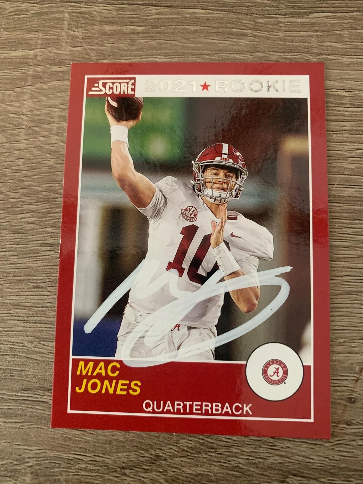 Mac Jones Signed Autographed New England Patroits Football Rookie Card RC COA