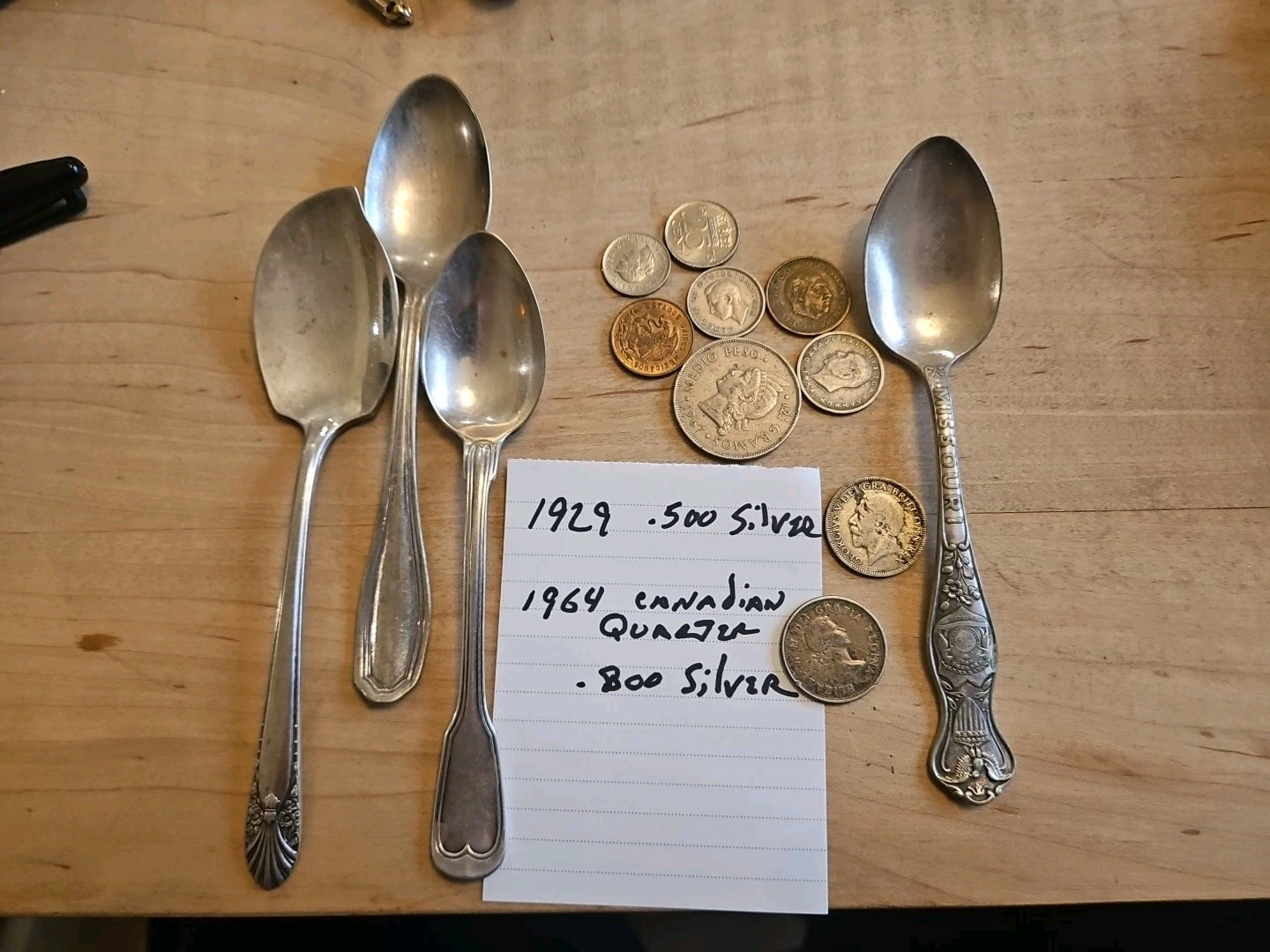 silver plated flatware. Foreign Coins Some Has Silver Content