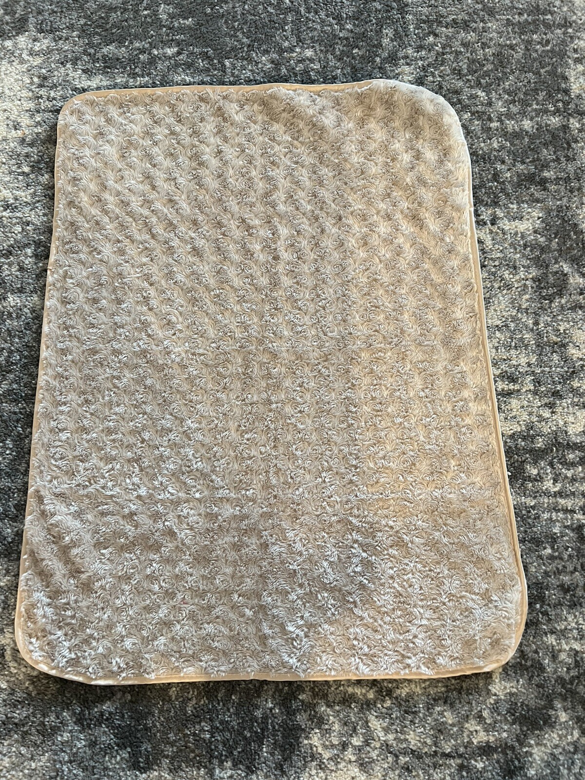 SL Home Fashions Tan Security Baby Blanket Rose Design Lovey Satin Trim -29×39″