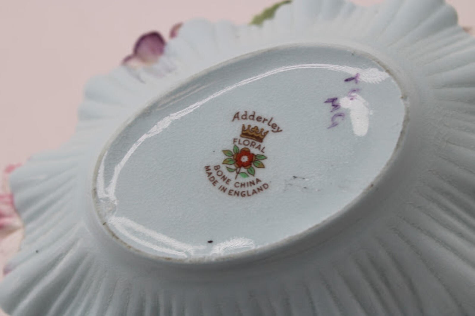 Vintageb Royal Adderley England Bone China Floral Dish Centerpiece