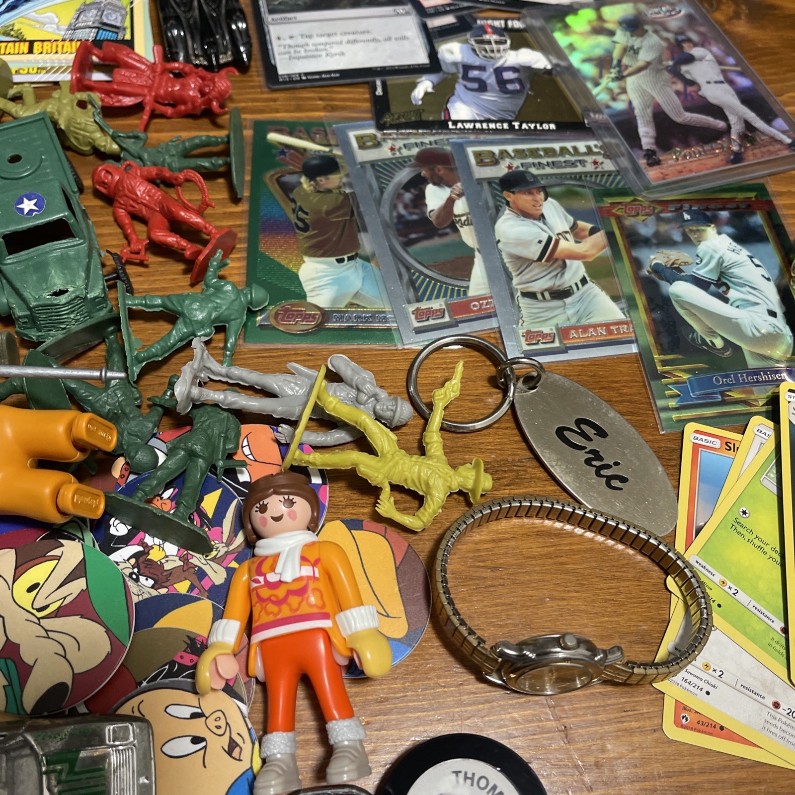 Vintage Junk Drawer Lot – Toys, Cards, GPK, Keychains, Watches, Jewelry, Pokémon