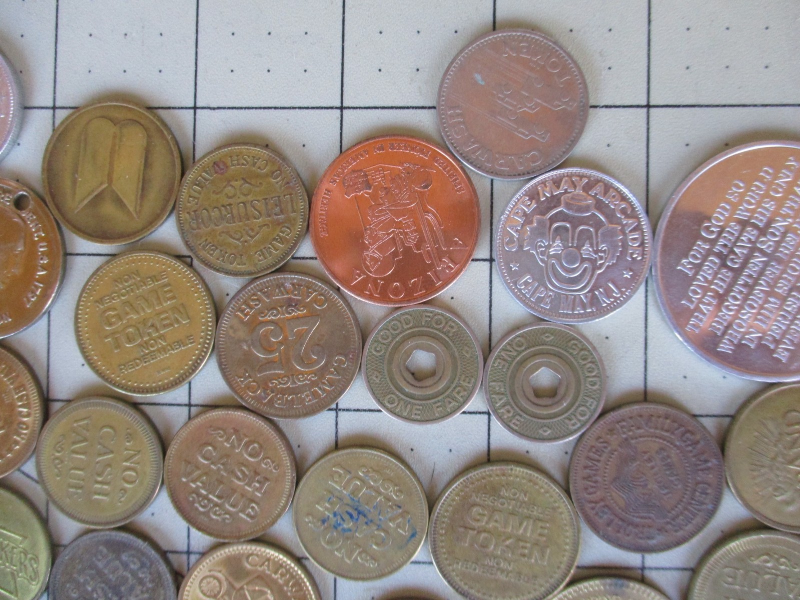 Vtg 70s 80s Junk Drawer TRADE TOKENS, COINS, Huge Token, Coin Lot