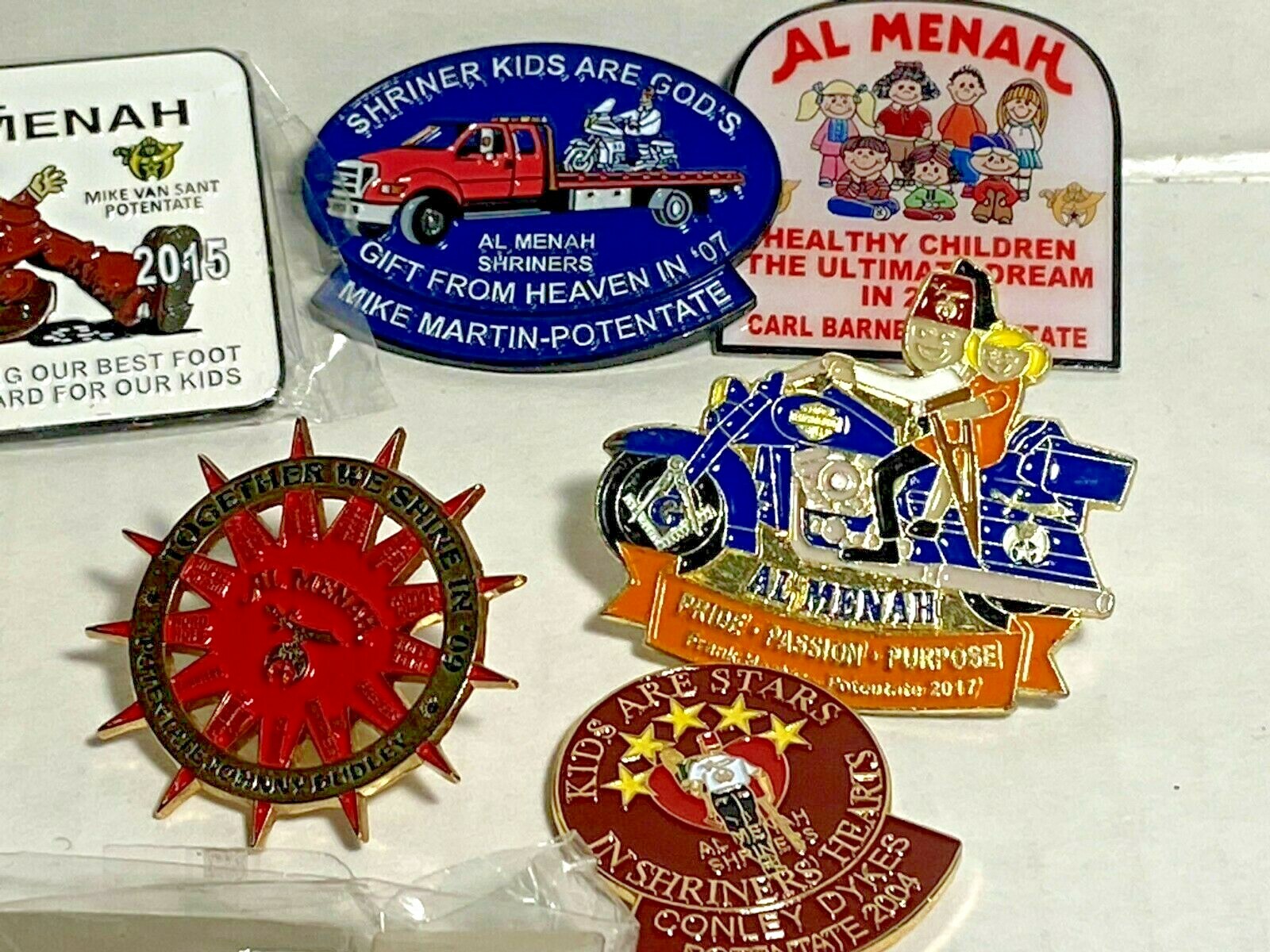 JUNK DRAWER Lot of Shriners Pins, money clip, Lapel & hat Pins-13 pieces- LILA