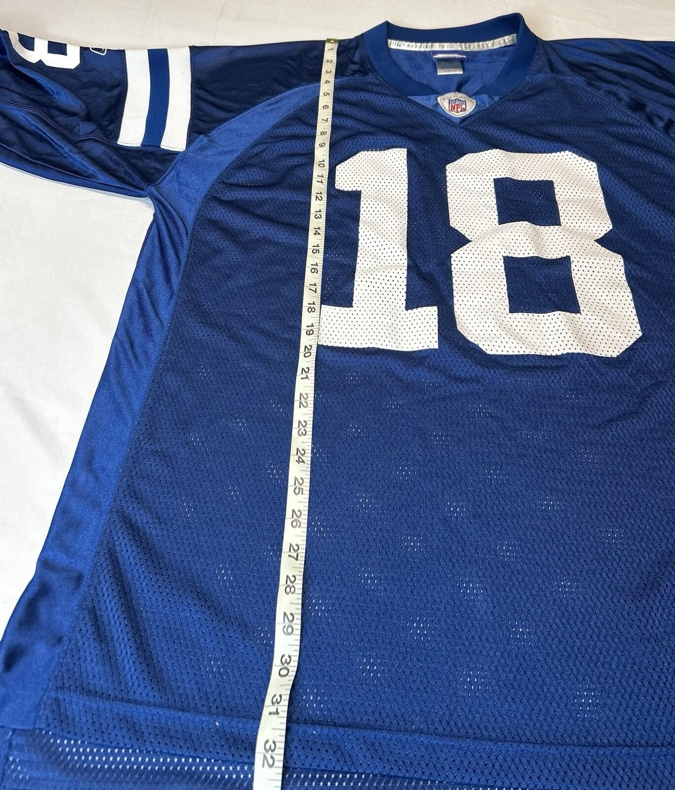 Reebok NFL Indianapolis Colts #18 Peyton Manning Jersey Mens XL Blue On Field