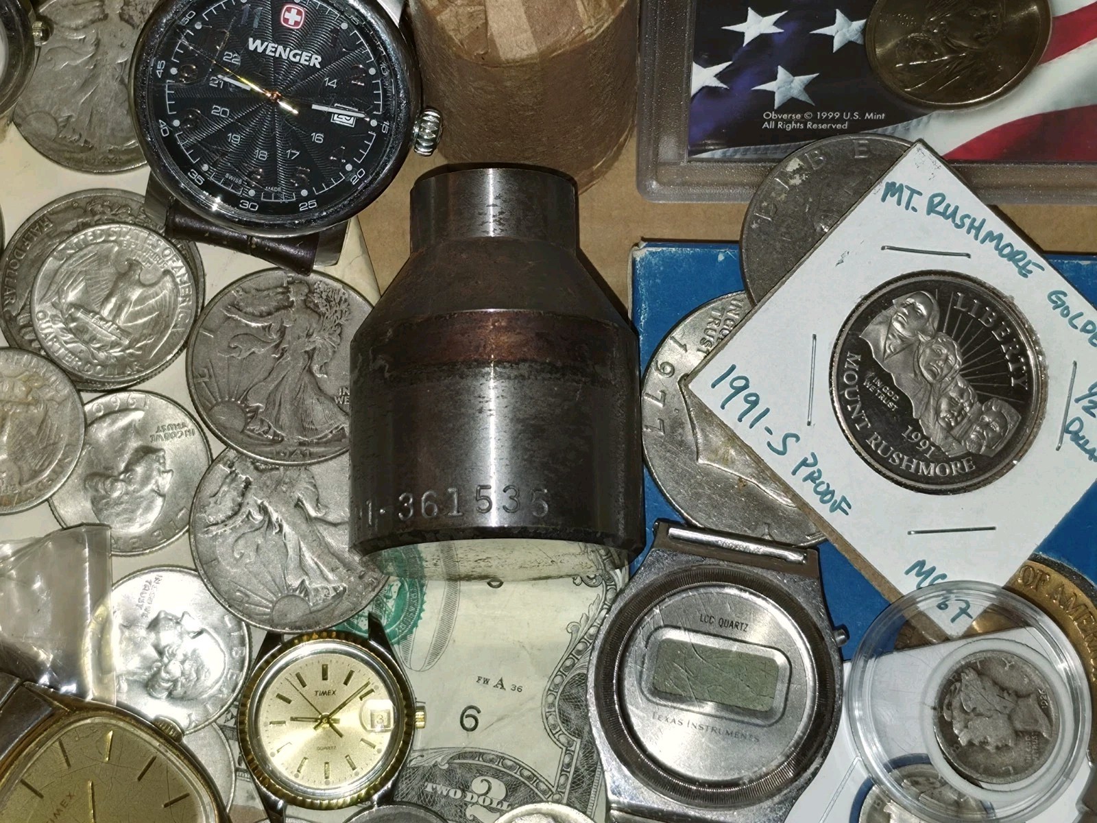 Estate Sale Junk Silver Junk Drawer ~ Coins, Vintage Watches, Jewlery, Wheaties