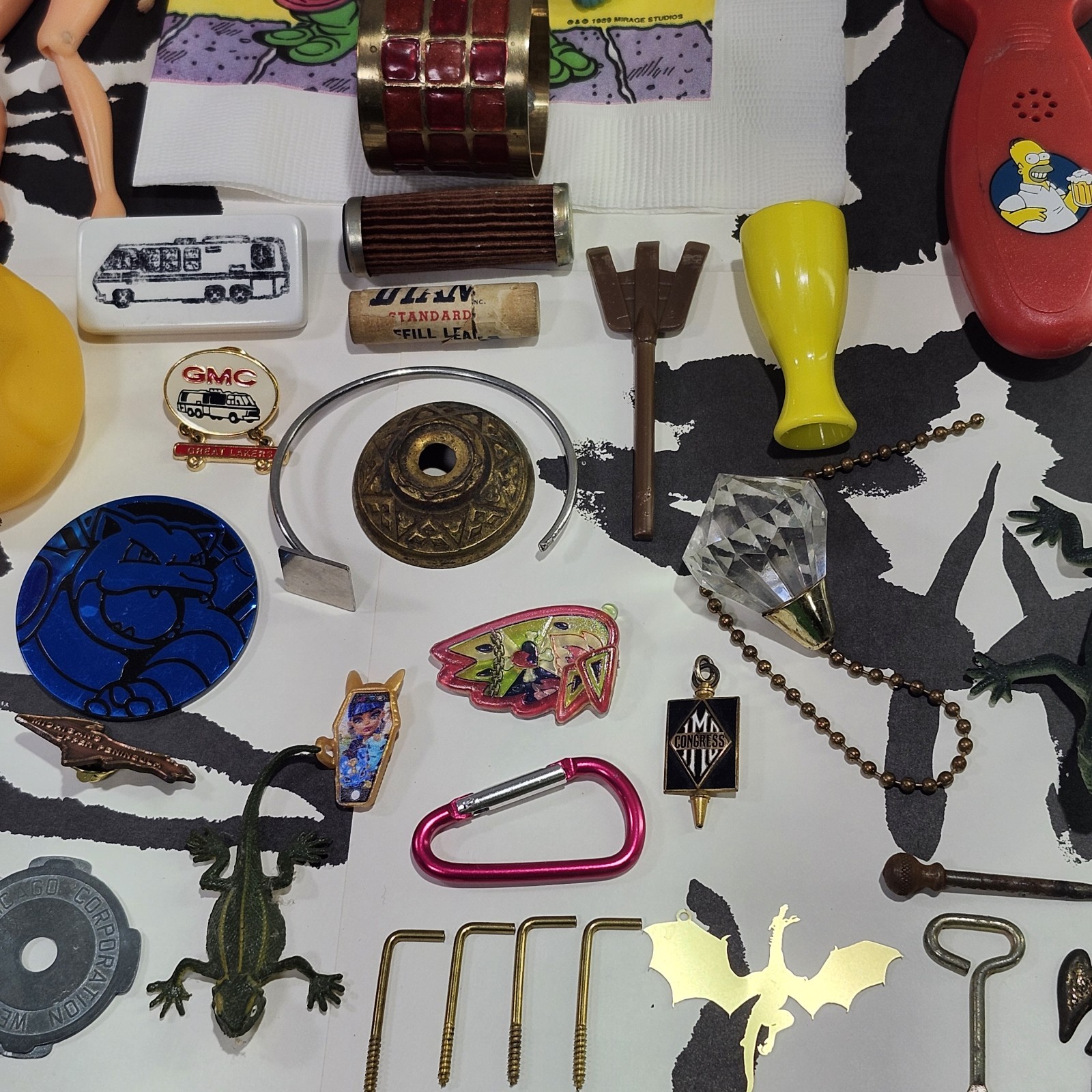 Mixed Media Lot Assemblage Art Junk Drawer Lot Vintage to Now 50 pcs