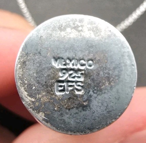 Mexico 925 Sterling Silver Signed eFs Wish Necklace Angels With Italy 925 Chain