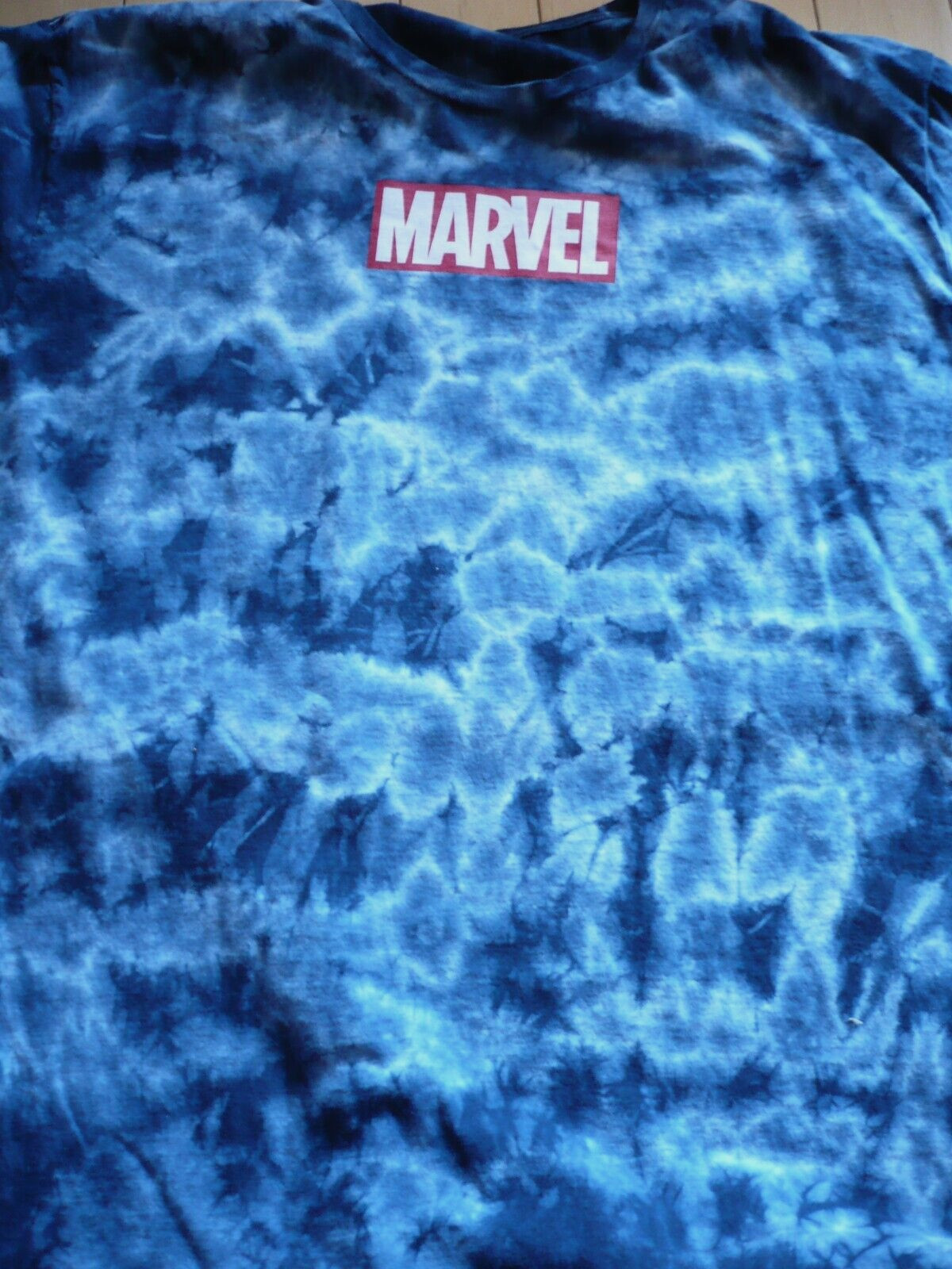 MARVEL, TIE DYE Blue White Tie-Die, T-Shirt Adult XL X-Large Short Sleeve