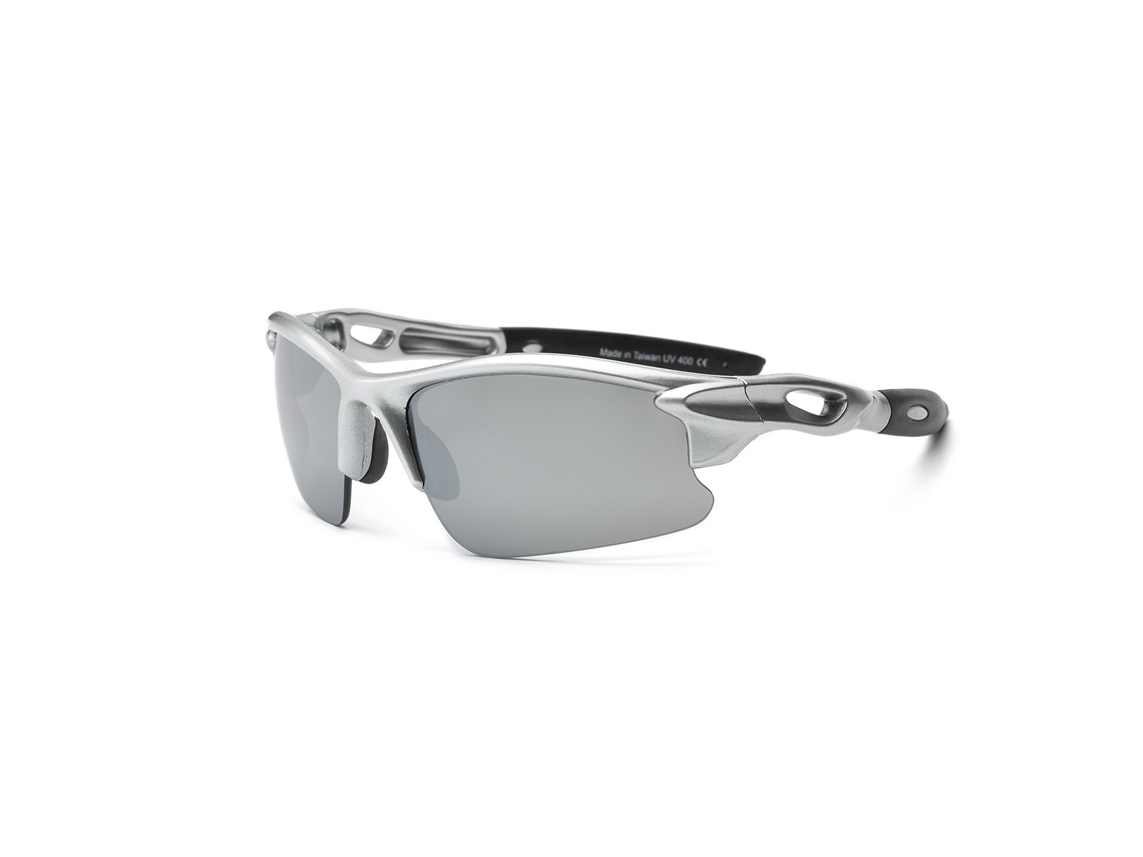 Real Shades Blaze Wrap Sunglasses Adult Silver, UV400 Protection Sports Sunglass