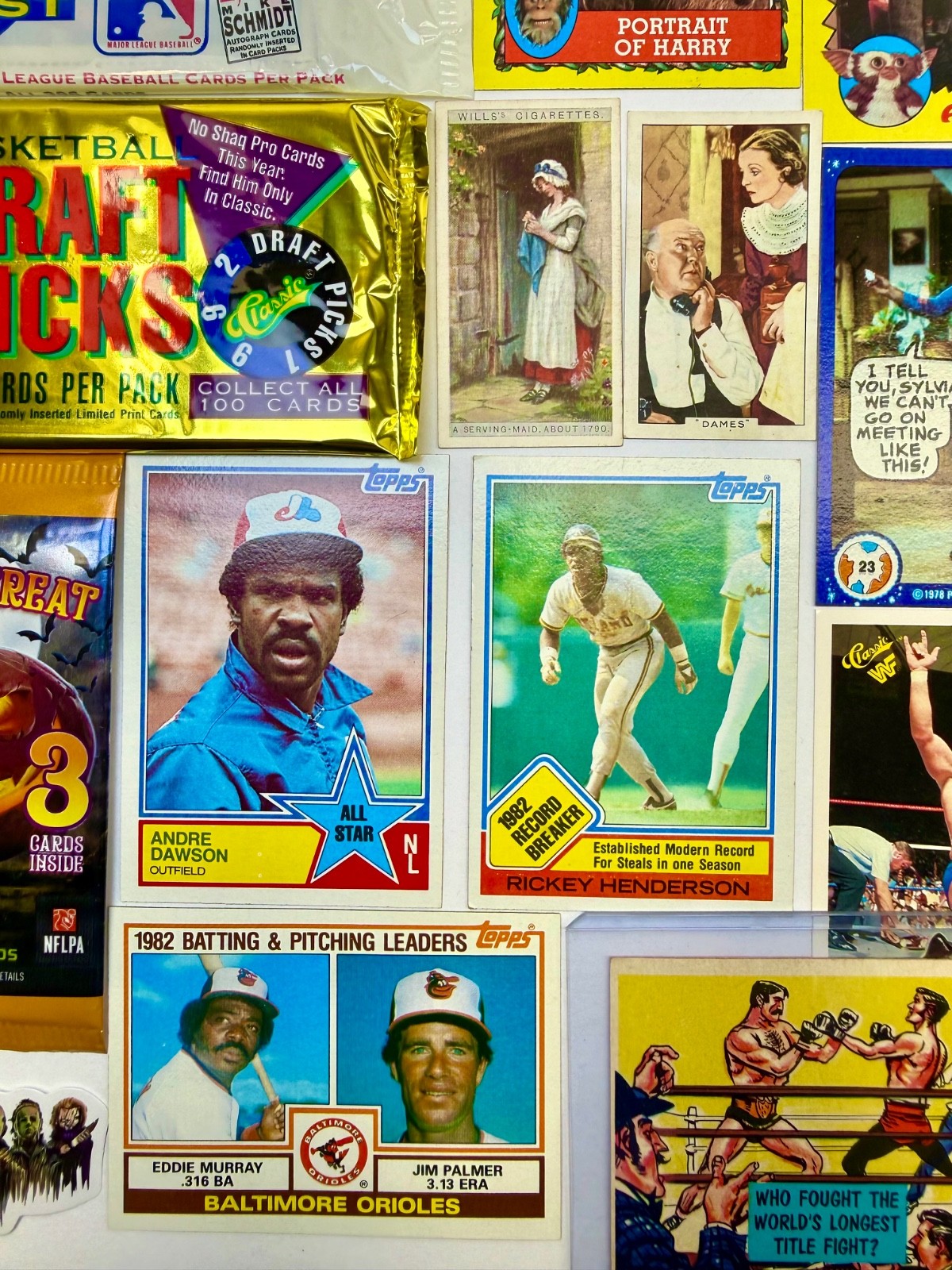 Junk Drawer Lot Non Sports Cards Spider-Man Jaws MAD Pokemon Baseball Basketball