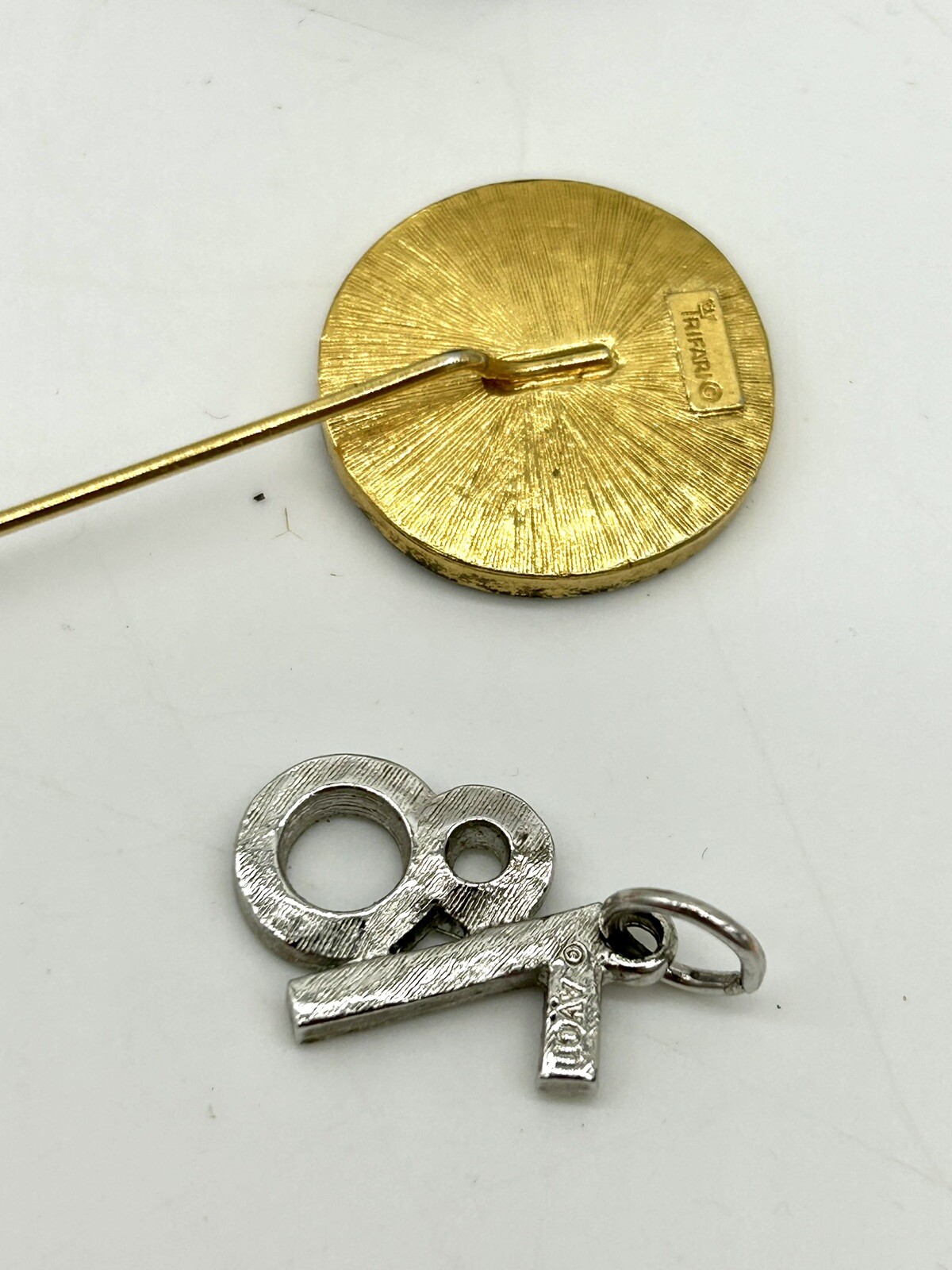 Junk Drawer Of Vintage Items Cards Ribbons Pennant Ring Hat Pin Charm