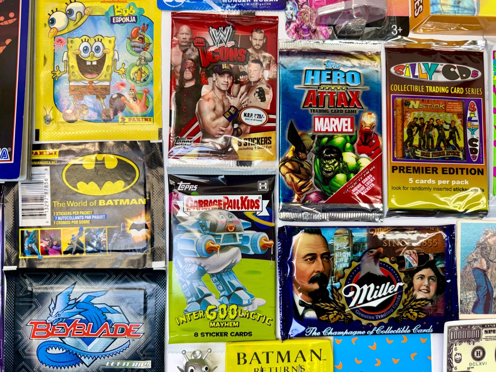 Junk Drawer Lot Non-Sports & Sports Cards Packs Wonder Woman Sonic Pokemon