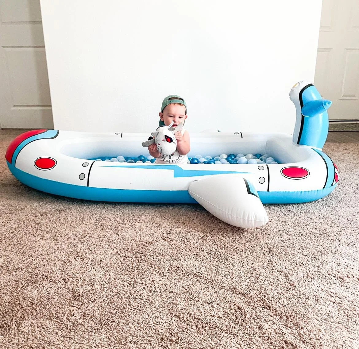 Kiddie Pool Splash Pad for Kids 68″ x 38″ x 21.5″ | 3-in-1 Inflatable Sprinkler