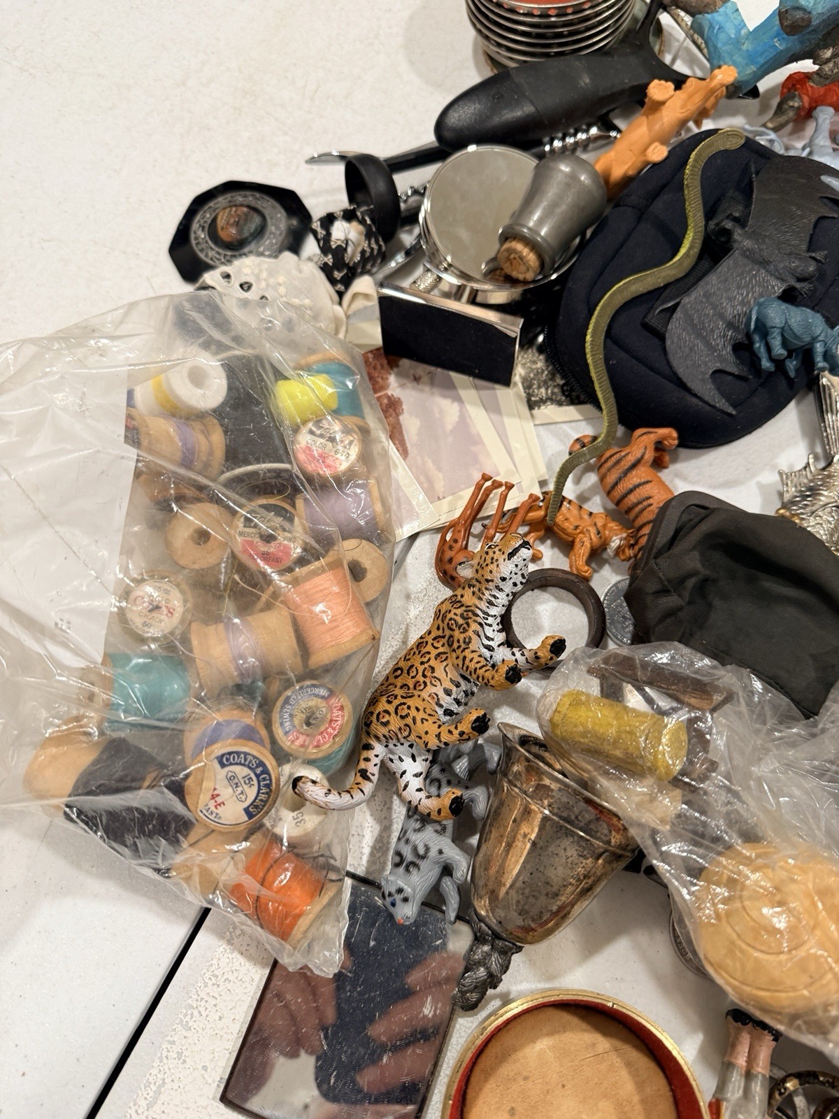 Huge Junk Drawer Lot Assorted Vtg Items Wood Metal Ephemera Figures MUCH MORE