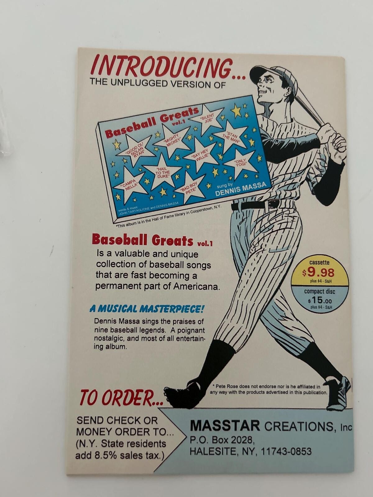 Pete Rose Signed Autograph Auto Cincinnati Reds 1995 Masstar Comic Book #1 JSA