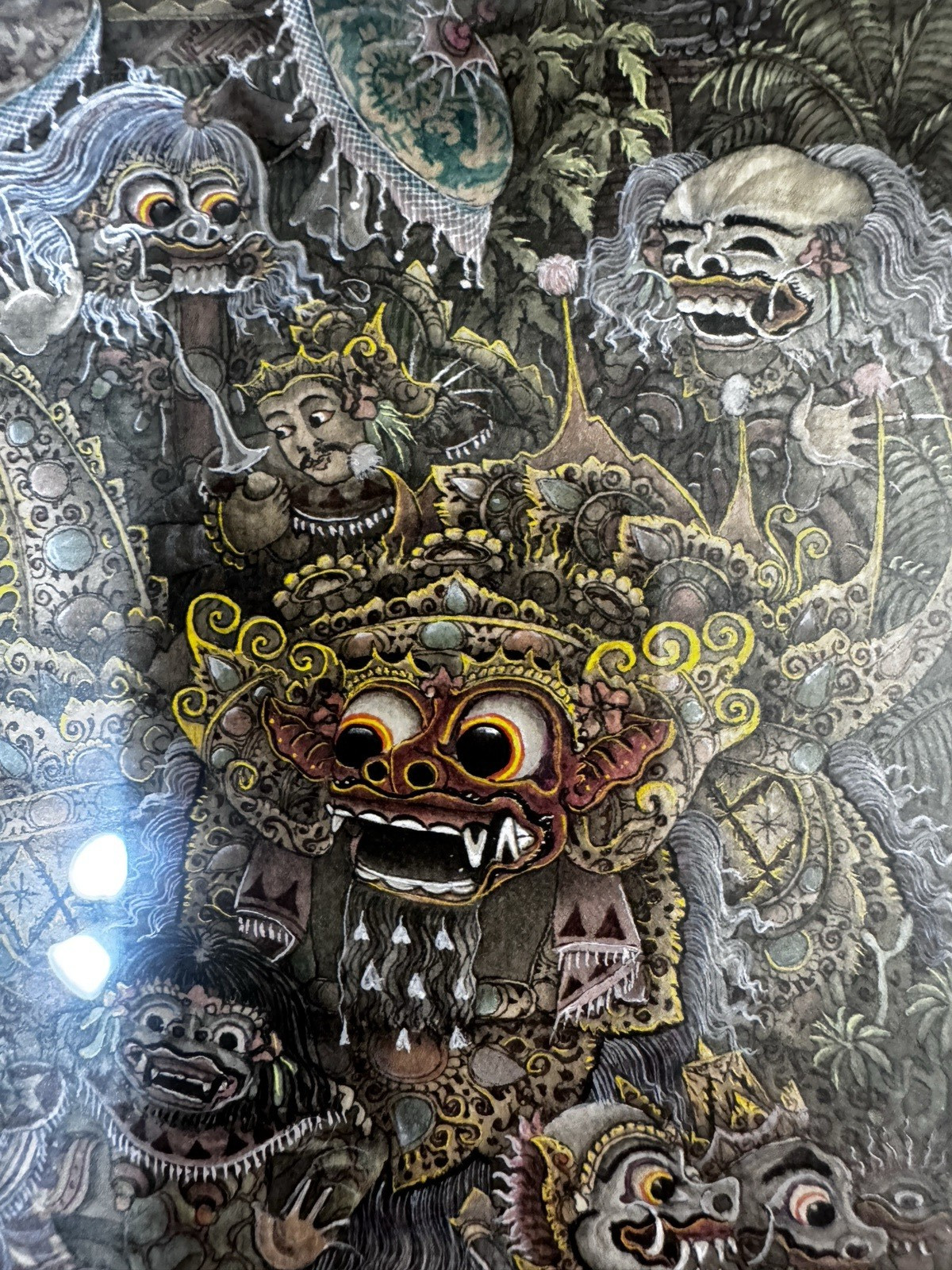 Miniature Framed Balinese Bali Traditional Painting
