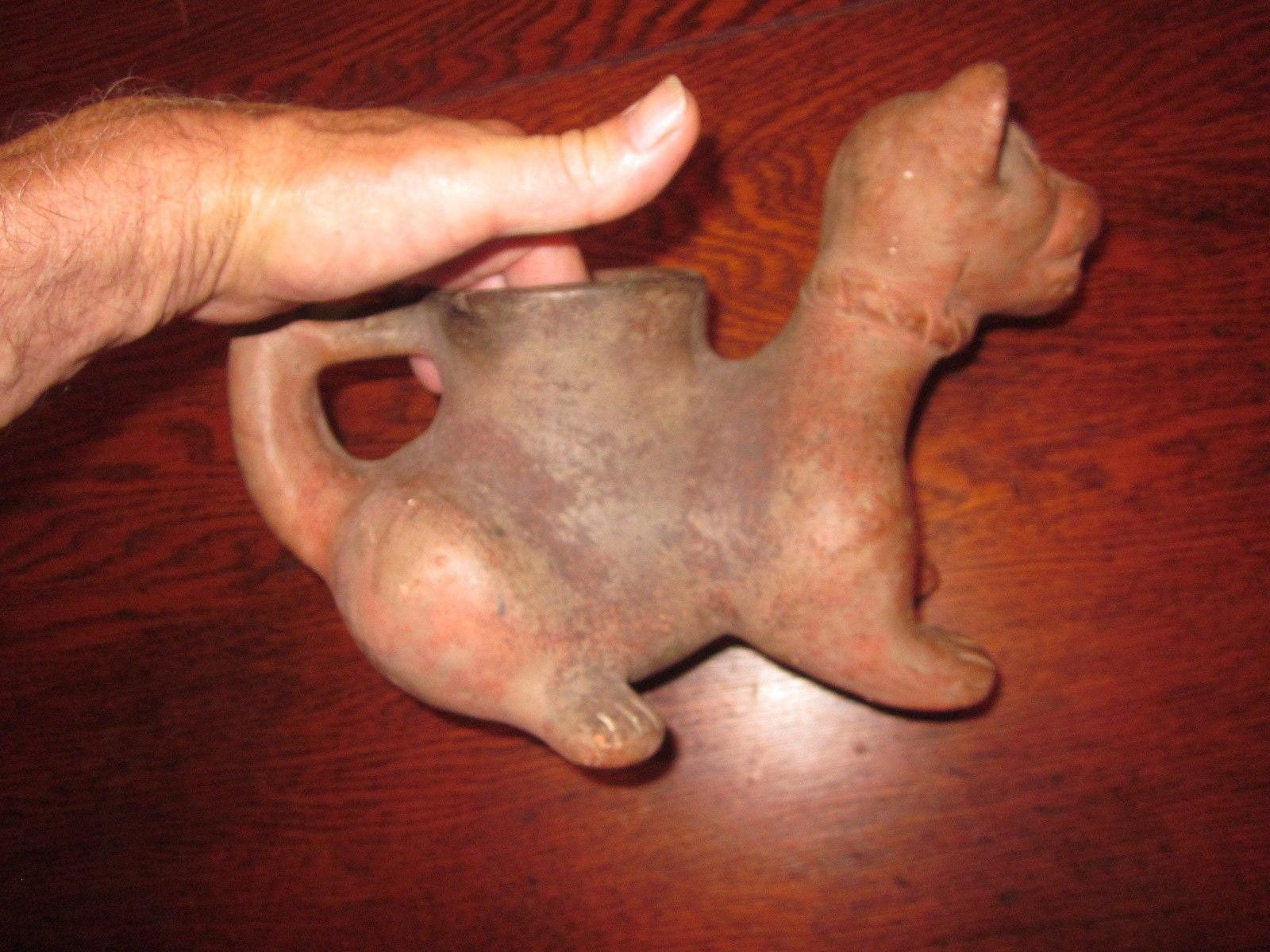 It looks like a Pre-Columbian Colima Dog Lamp/Vessel, un-glazed