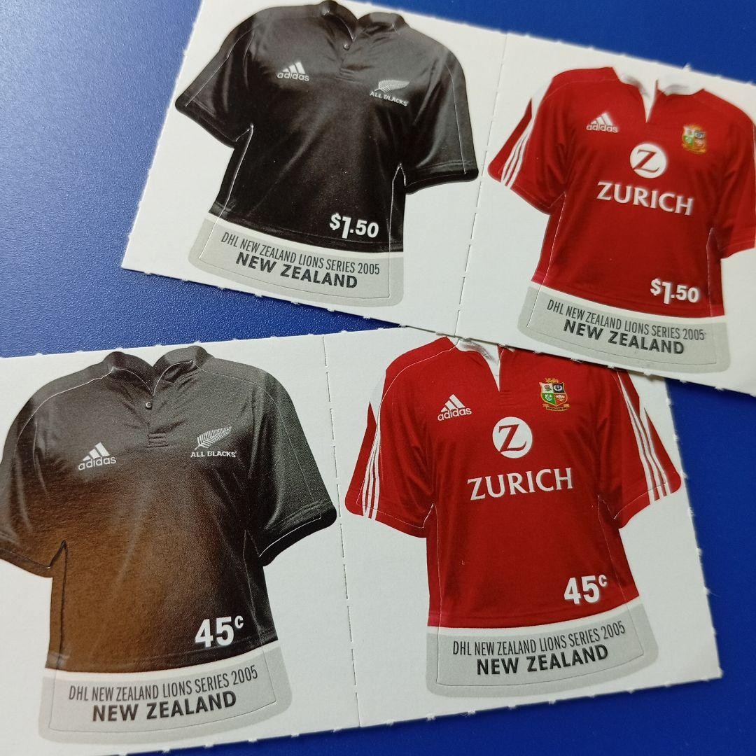 Foreign Stamp New Zealand 2005 Rugby Uniform Sticker Type 4 Types