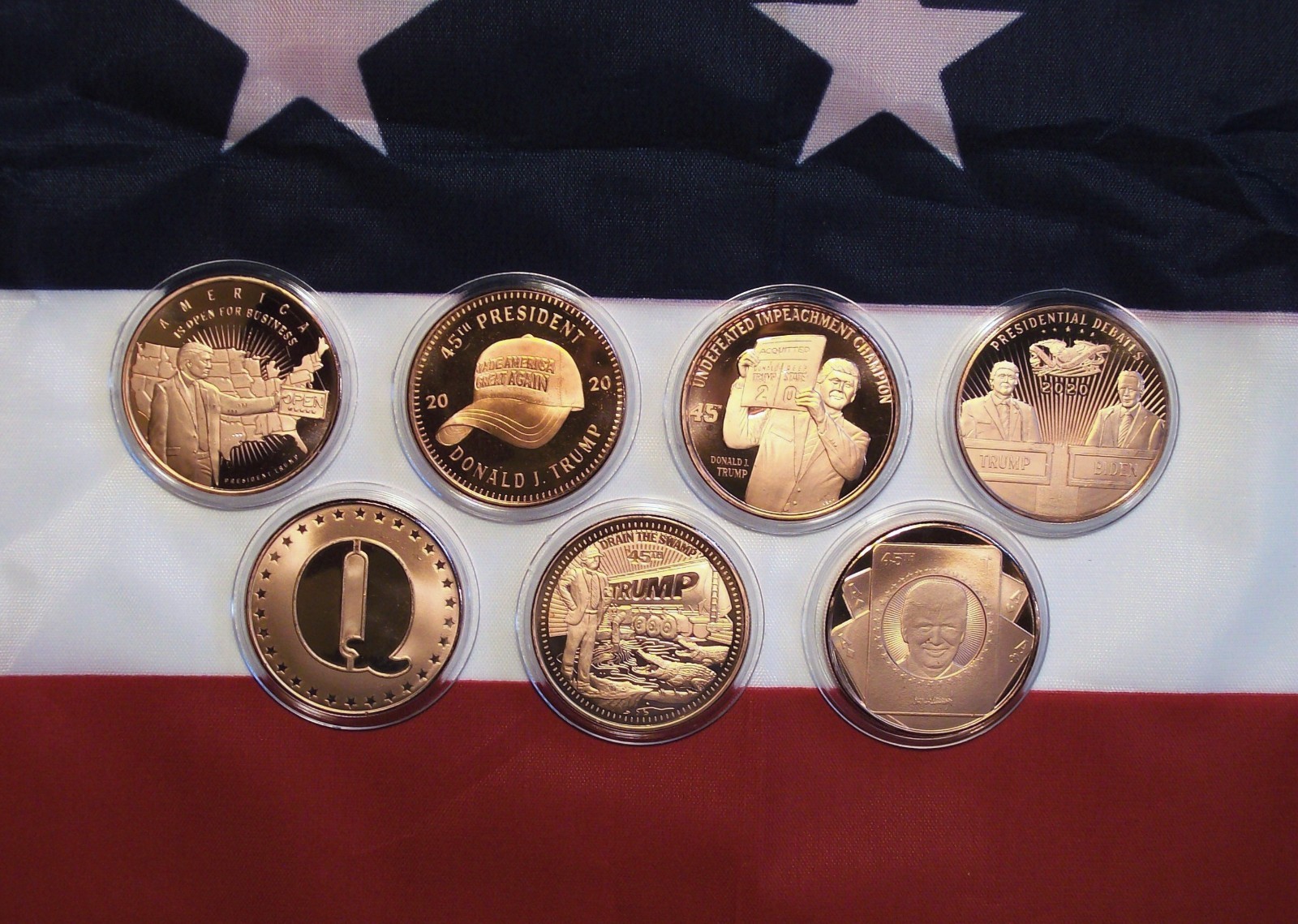 Set of Seven – 2020 Donald J. Trump 45th President of the USA – Copper Rounds