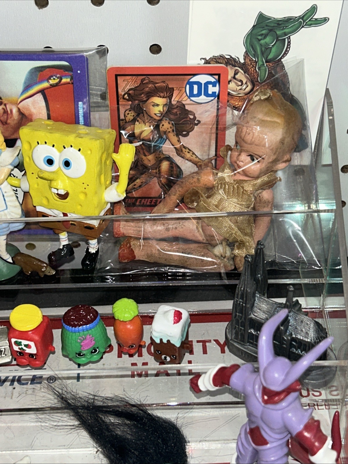 Vintage Toy, Junk Drawer Lot, Old Cards, Pokémon Keychains, Spongebob, Disney