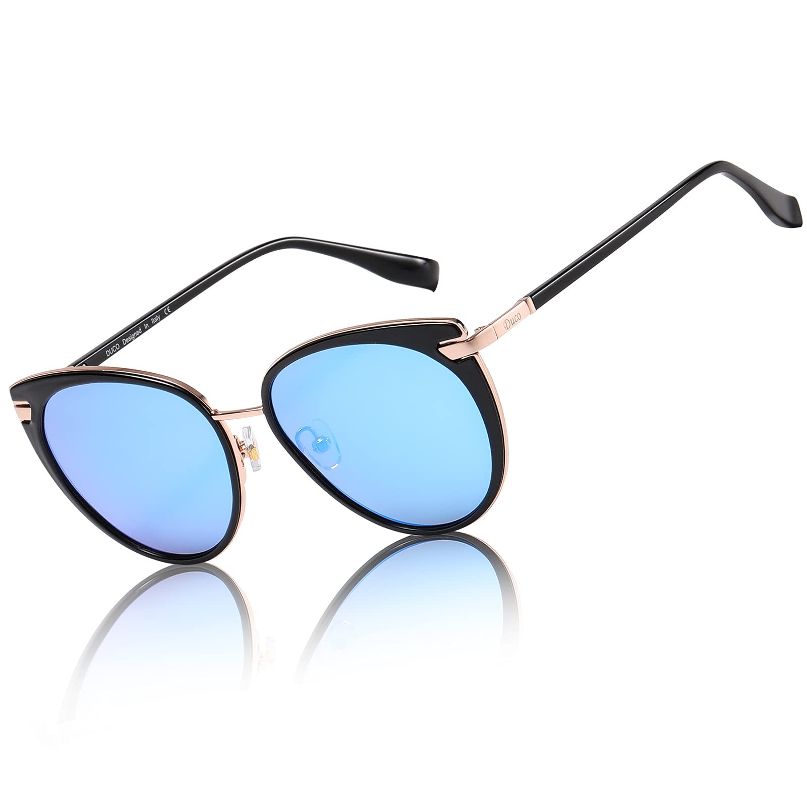 DUCO Oversized Cat Eye Sunglasses for Women, Retro Polarized Vintage Shades
