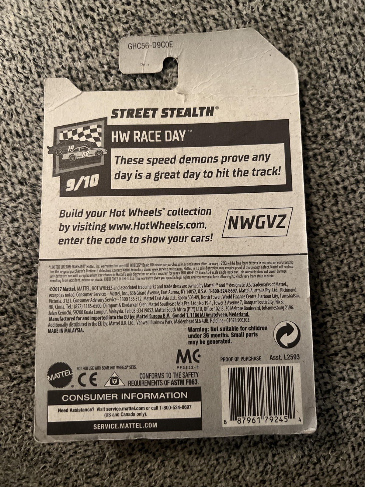 Hot Wheels Street Stealth Motorcycle HW Race Day #9/10 Blue Diecast 1:64 Scale