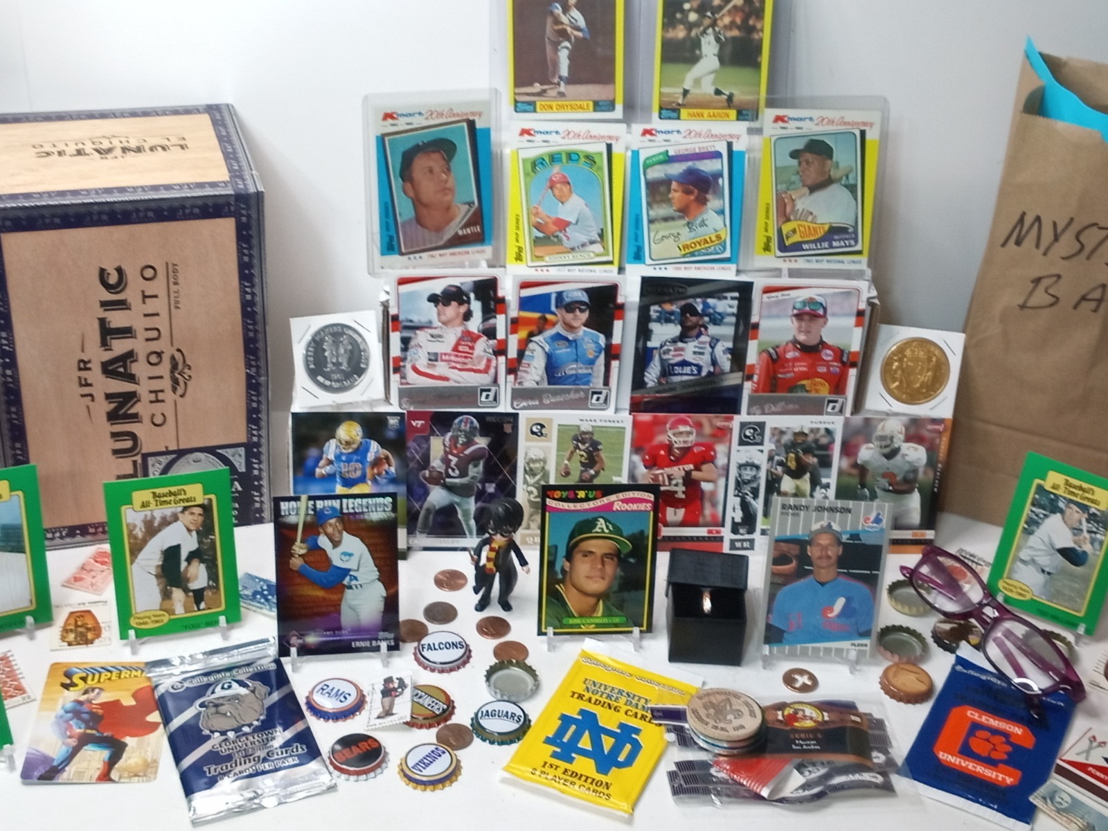 Cigar Box of NOT Junk Drawer Collectibles, Mickey Mantle, Misc, #C2