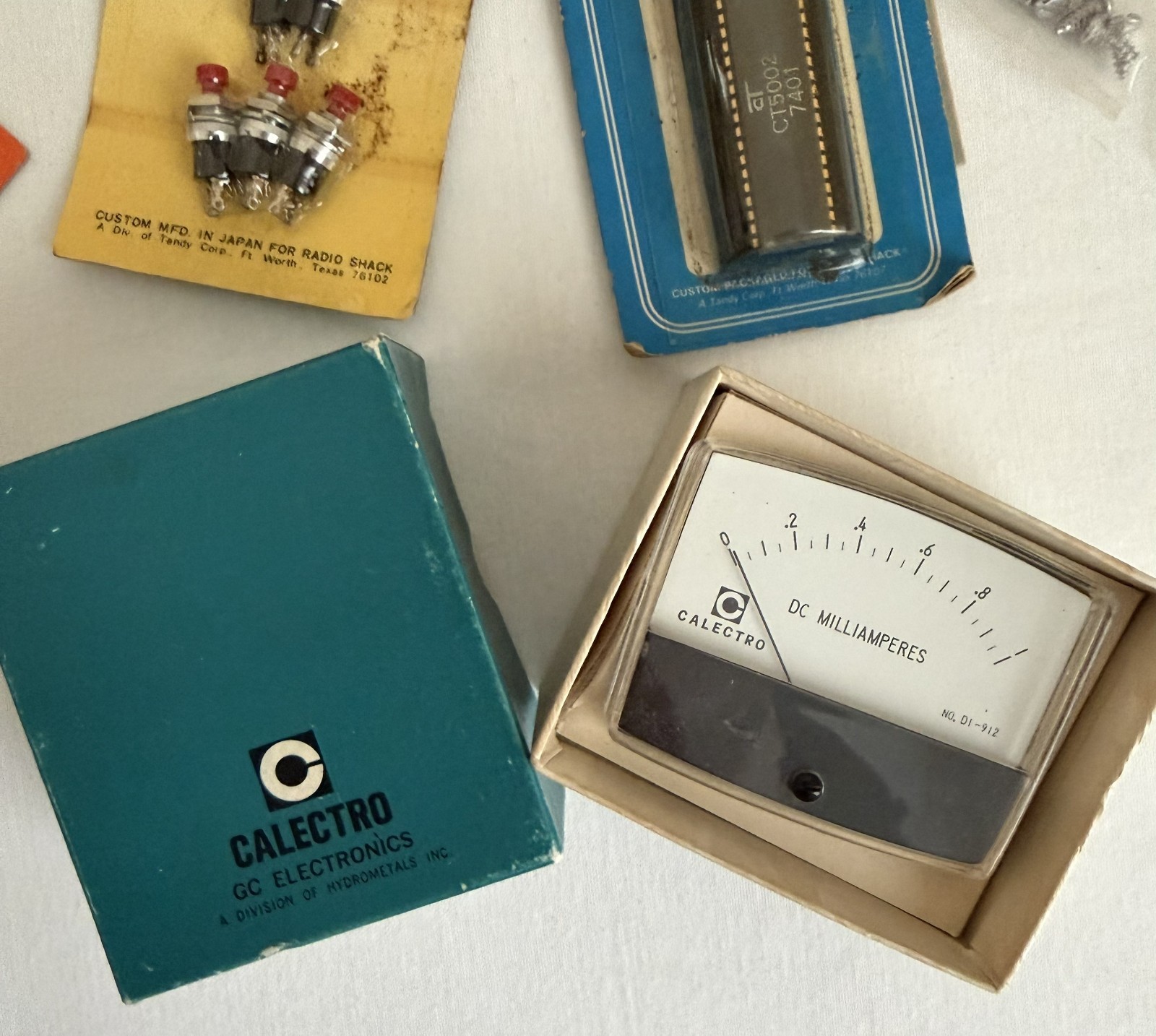 VTG Junk Drawer Lot Electric Radio Components Daven Switch Precision Meter NOS