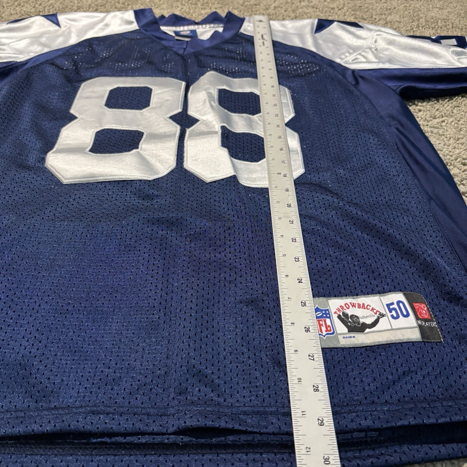 Vintage Dez Bryant Dallas Cowboys Reebok Onfield Jersey Size 50 Throwbacks Blue