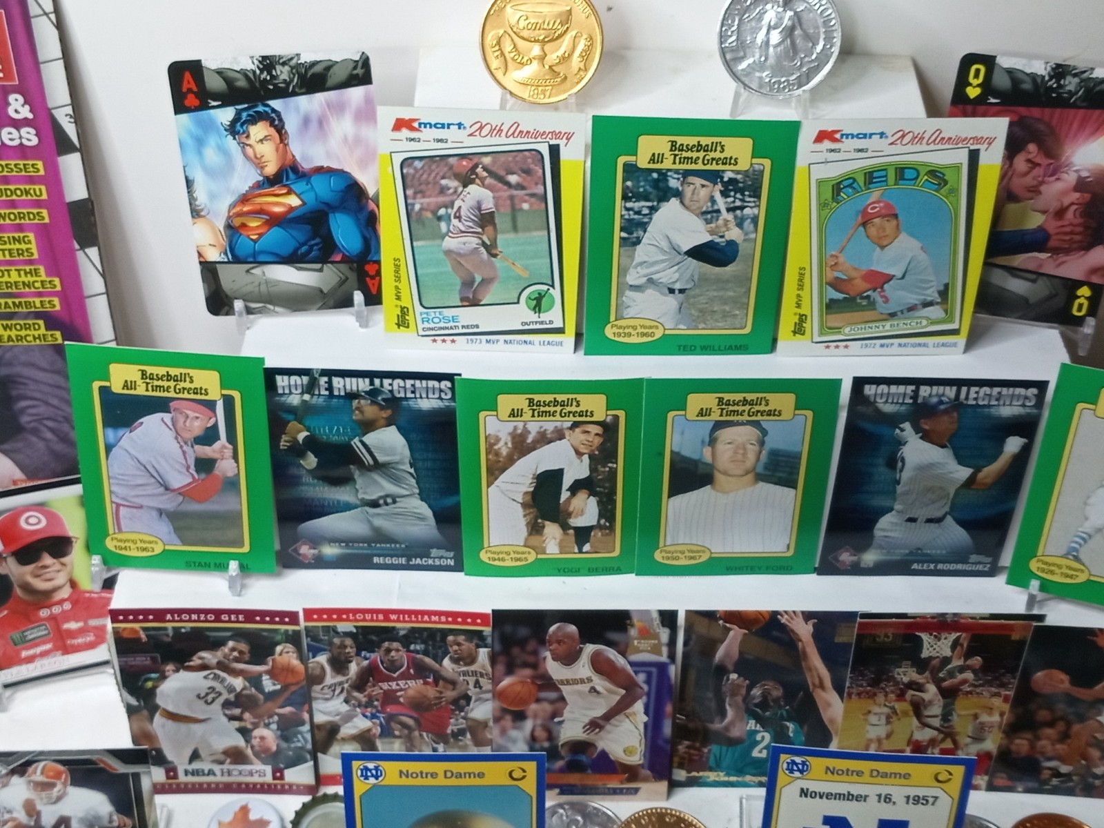 Loaded Junk Drawer Lot Collectibles, Trading Cards, Coins, Tokens, Misc, #P630