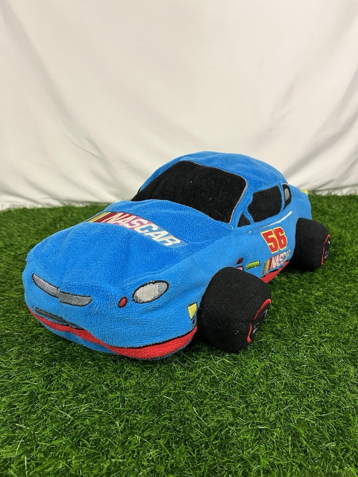 Rare Y2K NASCAR Martin Truex Junior Plush Car Pillow 56 Blue Green 19″ Dan River