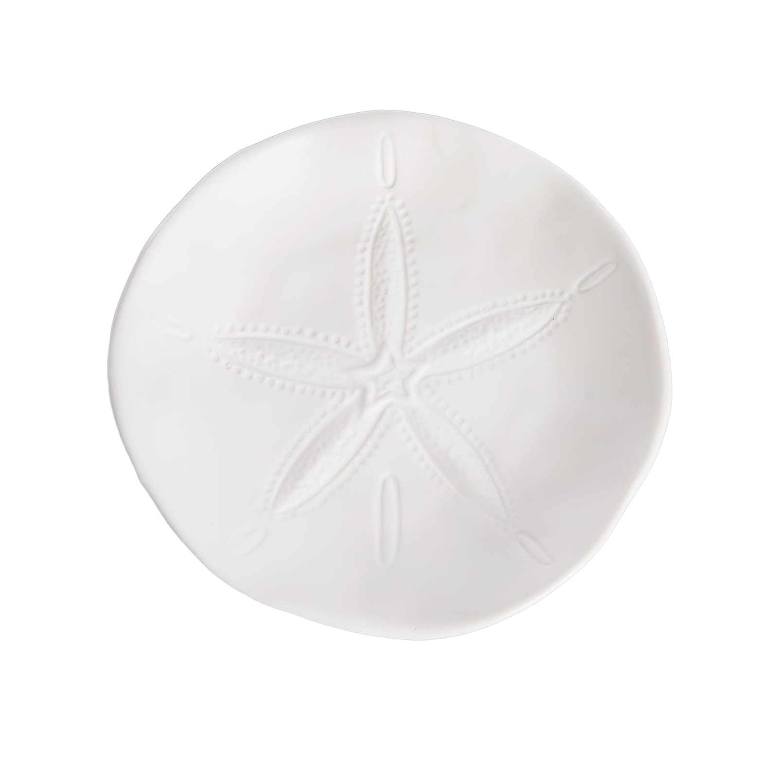 Beachcombers Sand Dollar Decorative Dish Plate, White, 6.5 Inch