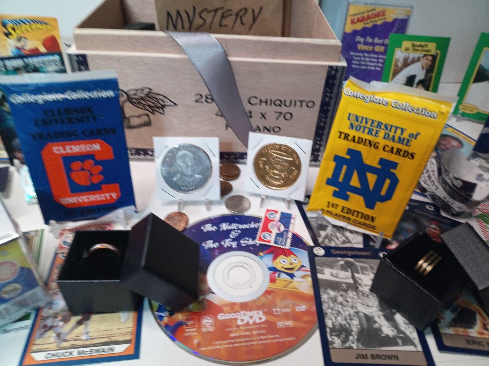 Cigar Box of Junk Drawer Collectibles, Misc, #C1