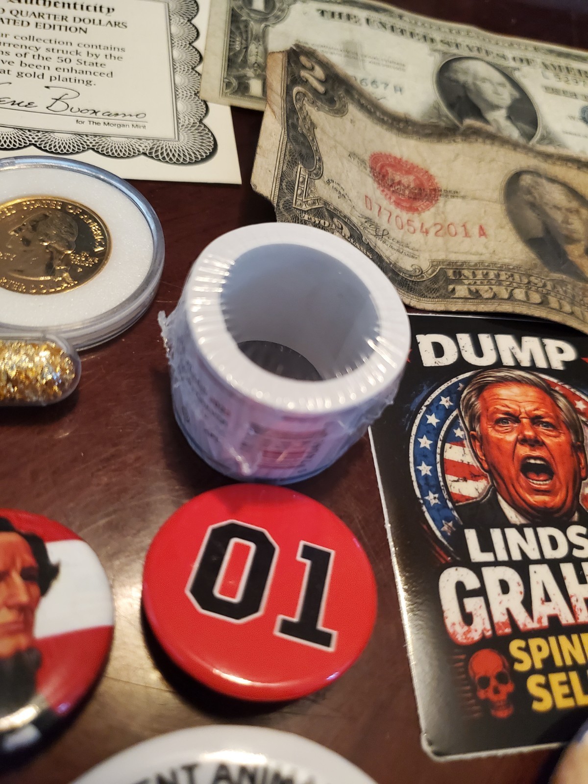 JUNK DRAWER LOT Political Stickers Buttons Metals Coppers Civil War Heros 172pc