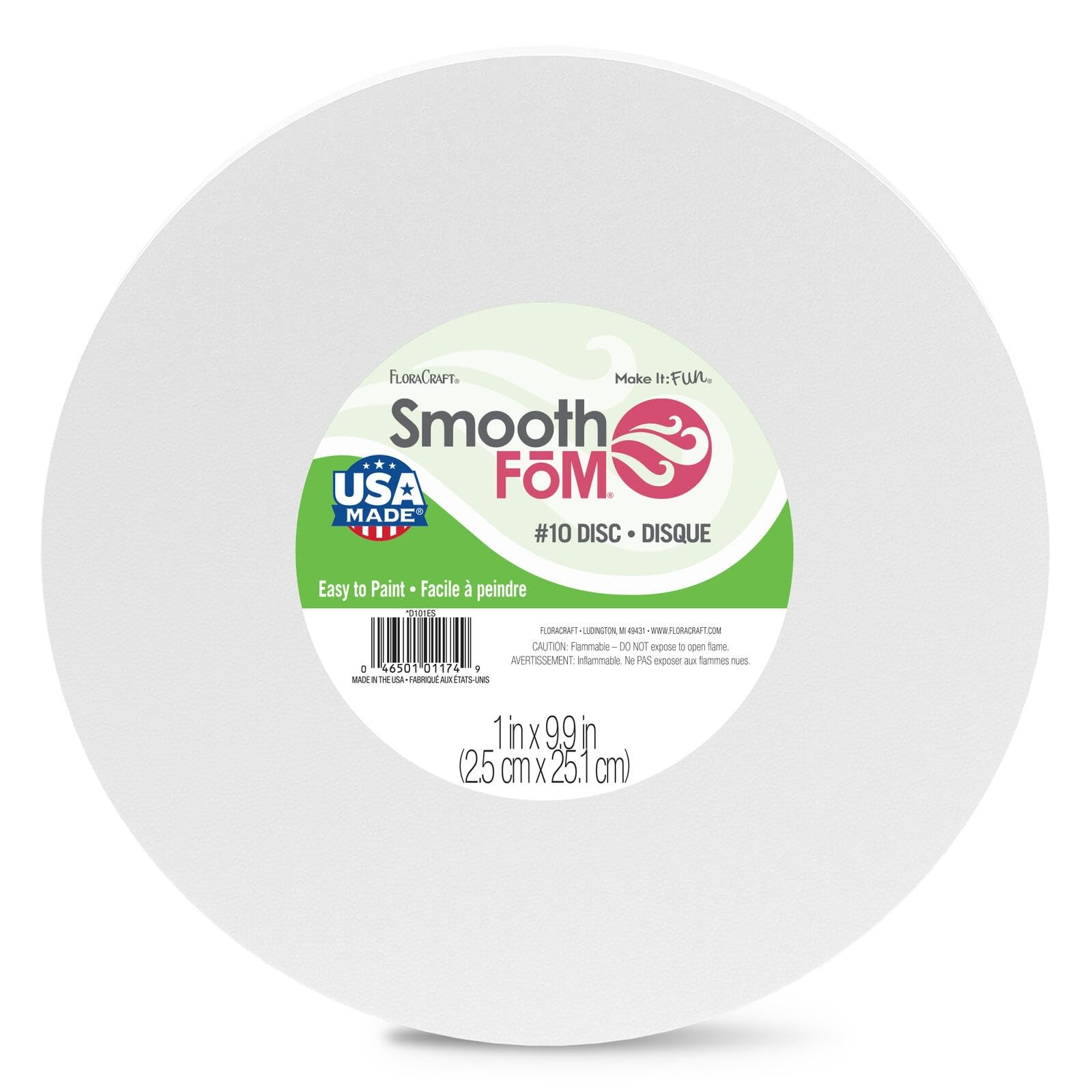 FloraCraft Inch x 9 White 1 Functional Smoothf Craft Supply Standard Foam