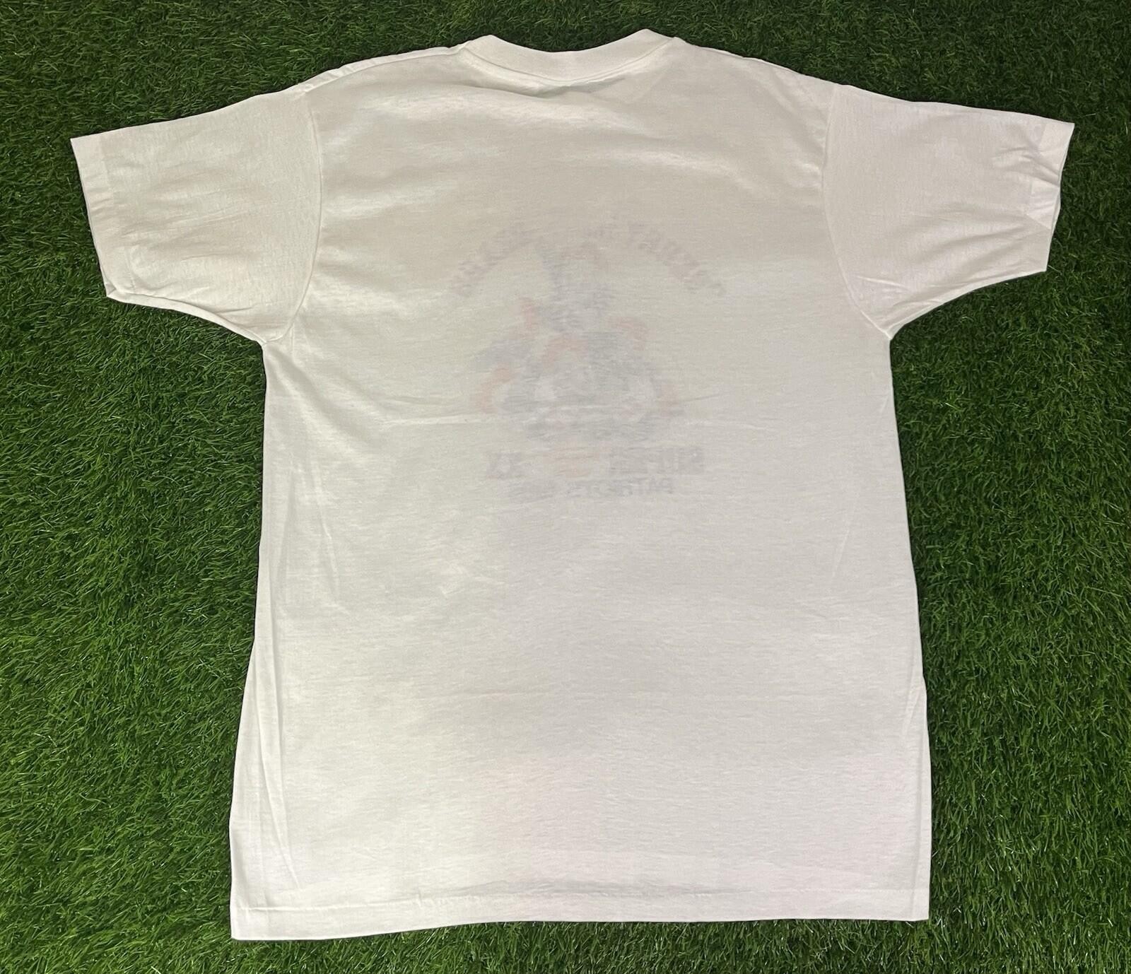 VTG 80s Hanes Fifty-Fifty New England Patriots BERRY THE BEARS Super Bowl Tee XL