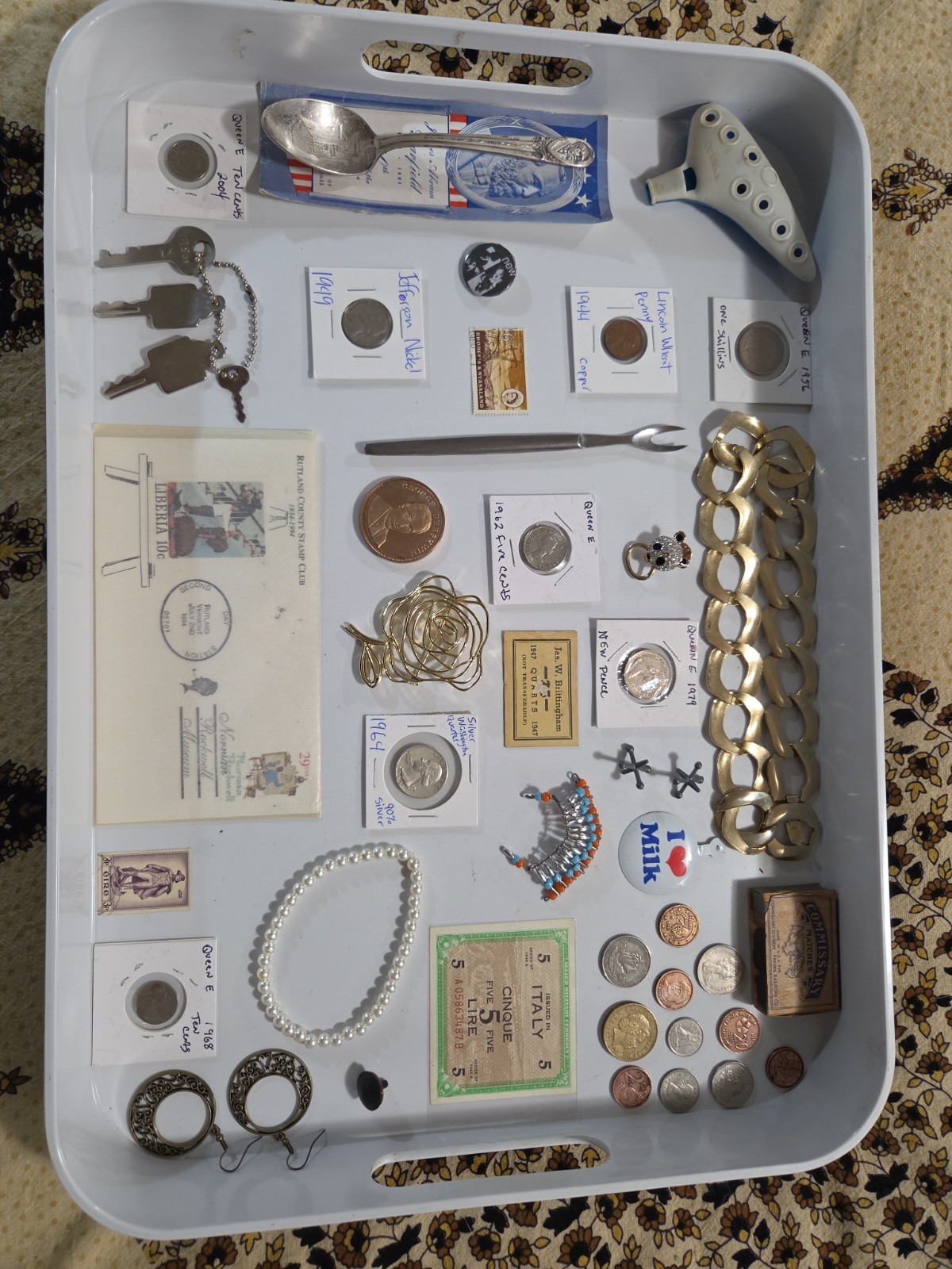 Vintage Junk Drawer With Silver