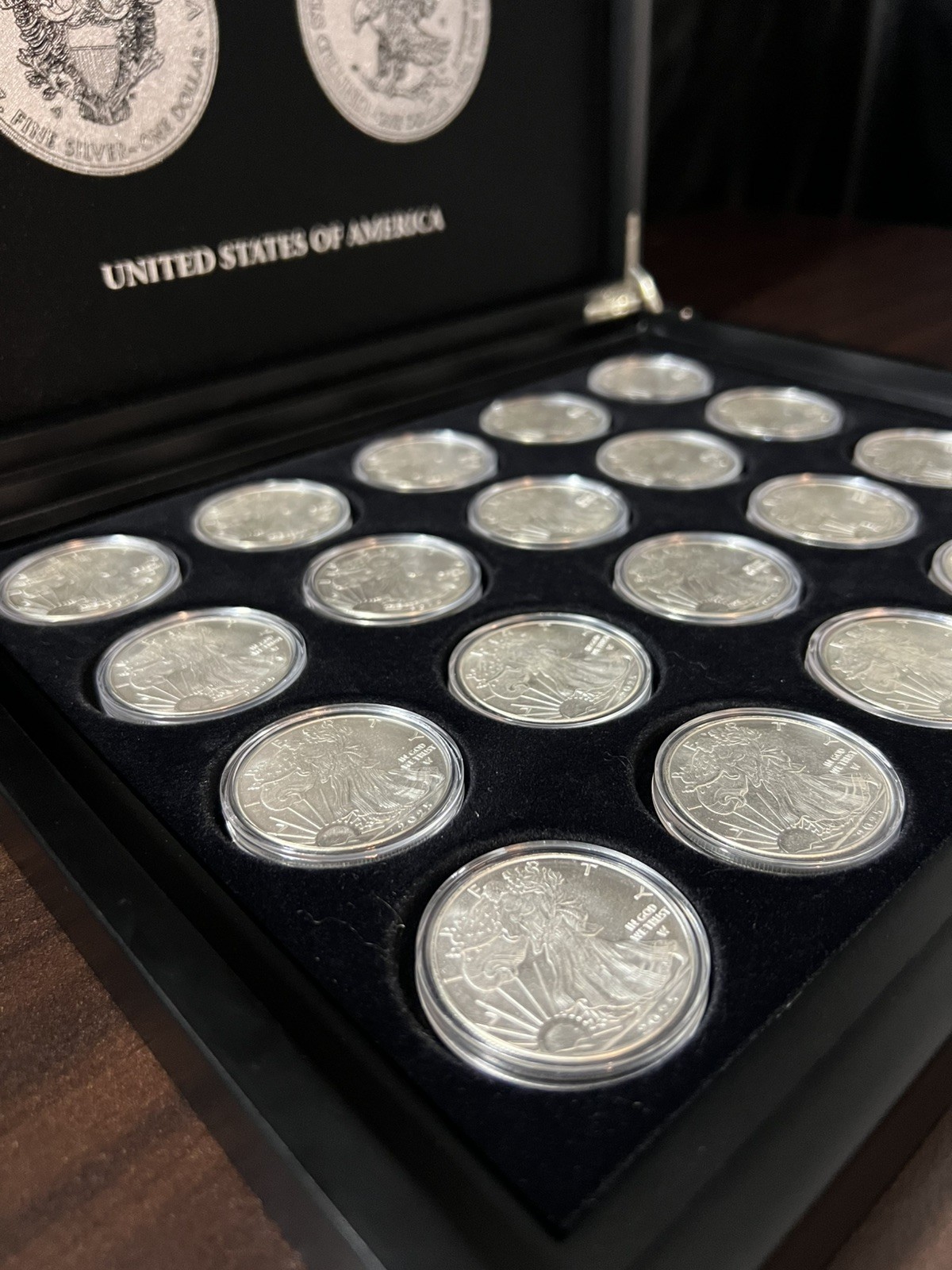 20x – 2025 Silver Plated Eagles With Display Box