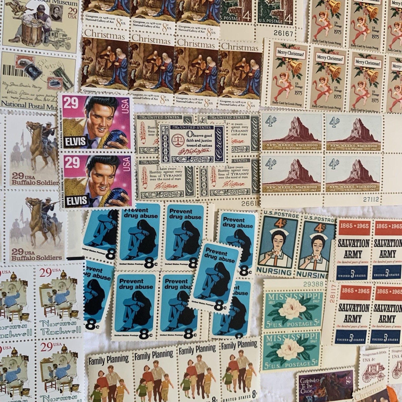 Vintage Pop Art Western Historical Floral Stamp Collection $80 Usable Postage