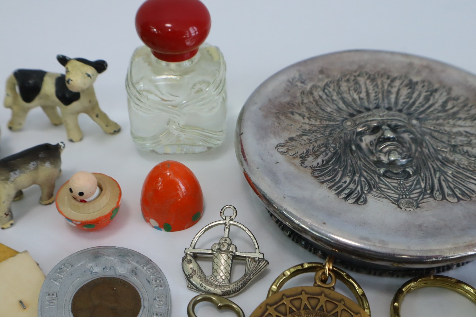 Vintage Junk Drawer Lot Estate Smalls Coins Lighters Knives Pens Ephemera Mixed