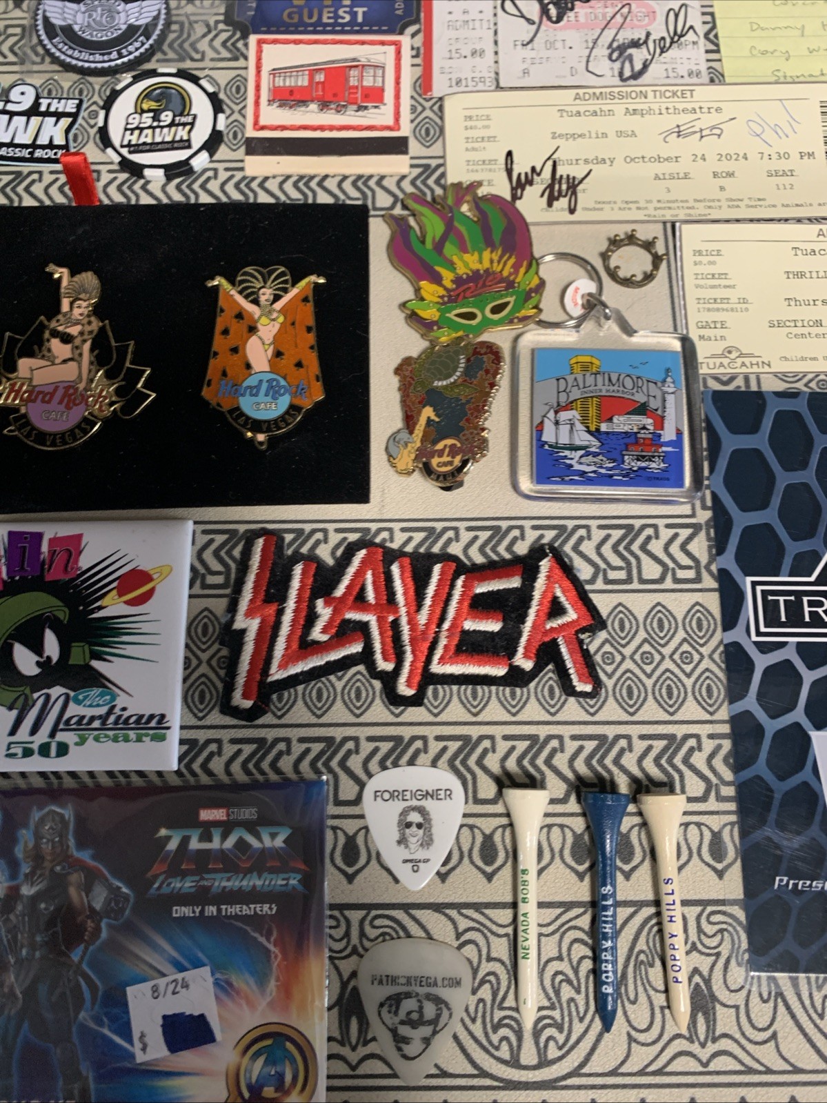 Amazing Junk Drawer Pokémon Hardrock Cafe Three Dog Night Signed Ticket & More