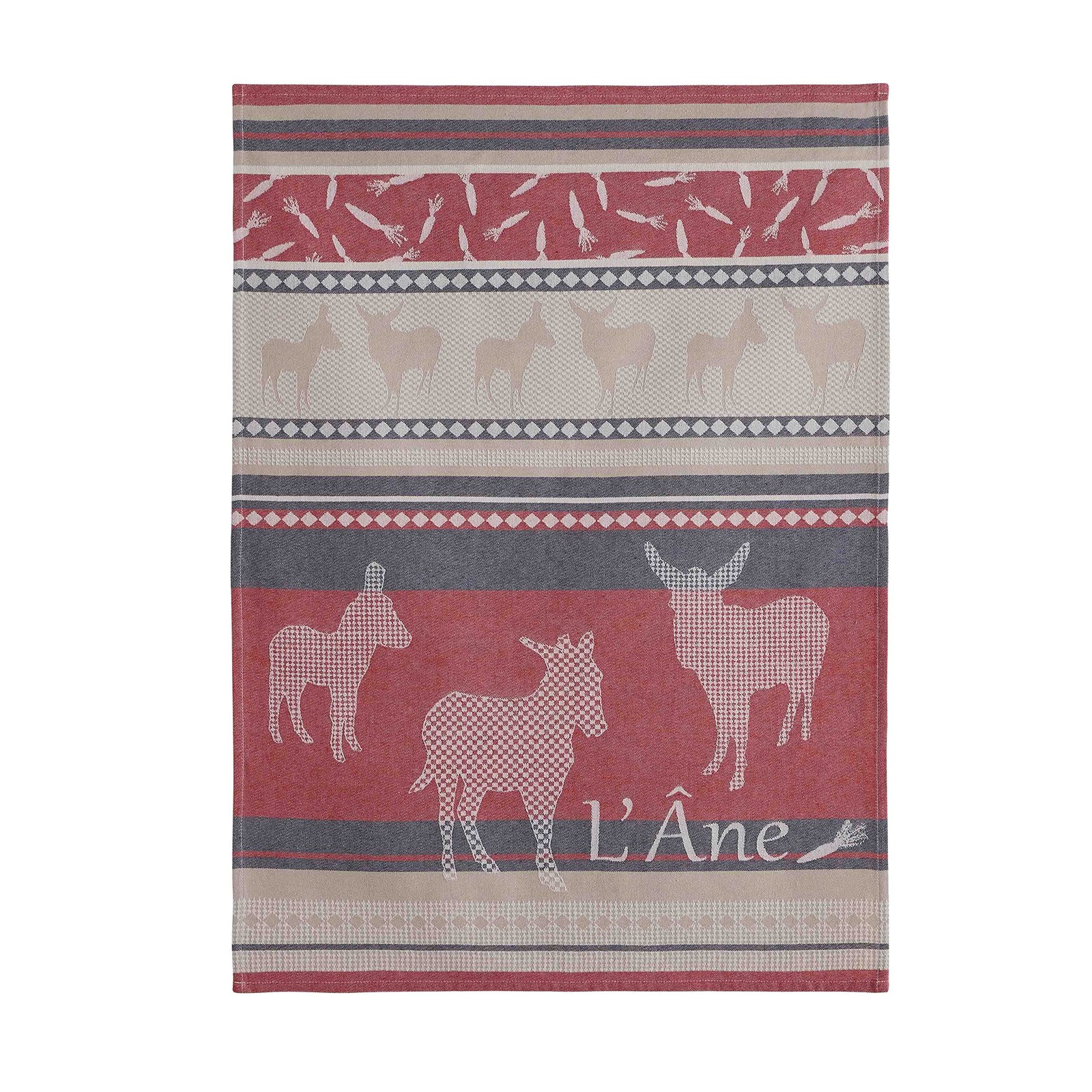 Coucke French Cotton Jacquard Kitchen Towel, Le Anes, 20″ x 30″