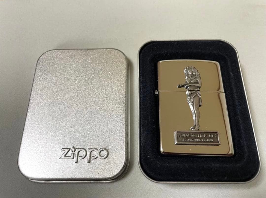 Zippo Hawaiian Hula Girl Metal Paste Made in 1994 Unused Item