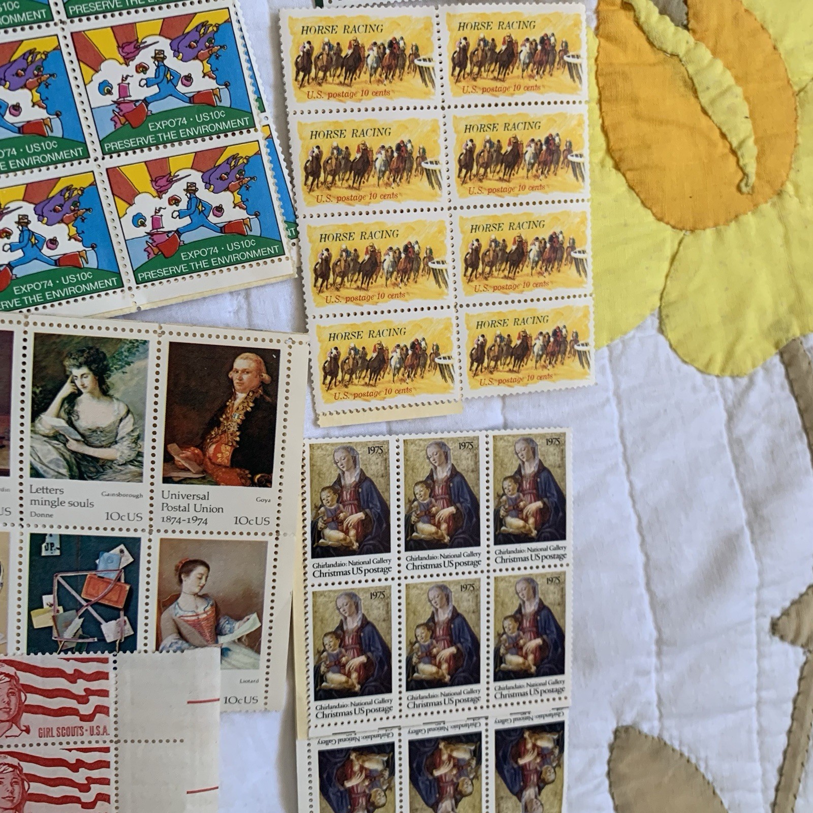 Vintage Pop Art Western Historical Floral Stamp Collection $80 Usable Postage