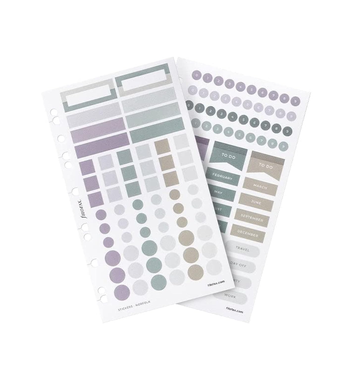 FILOFAX Norfolk Collection Stickers Sheets Repositionable, Set of 6
